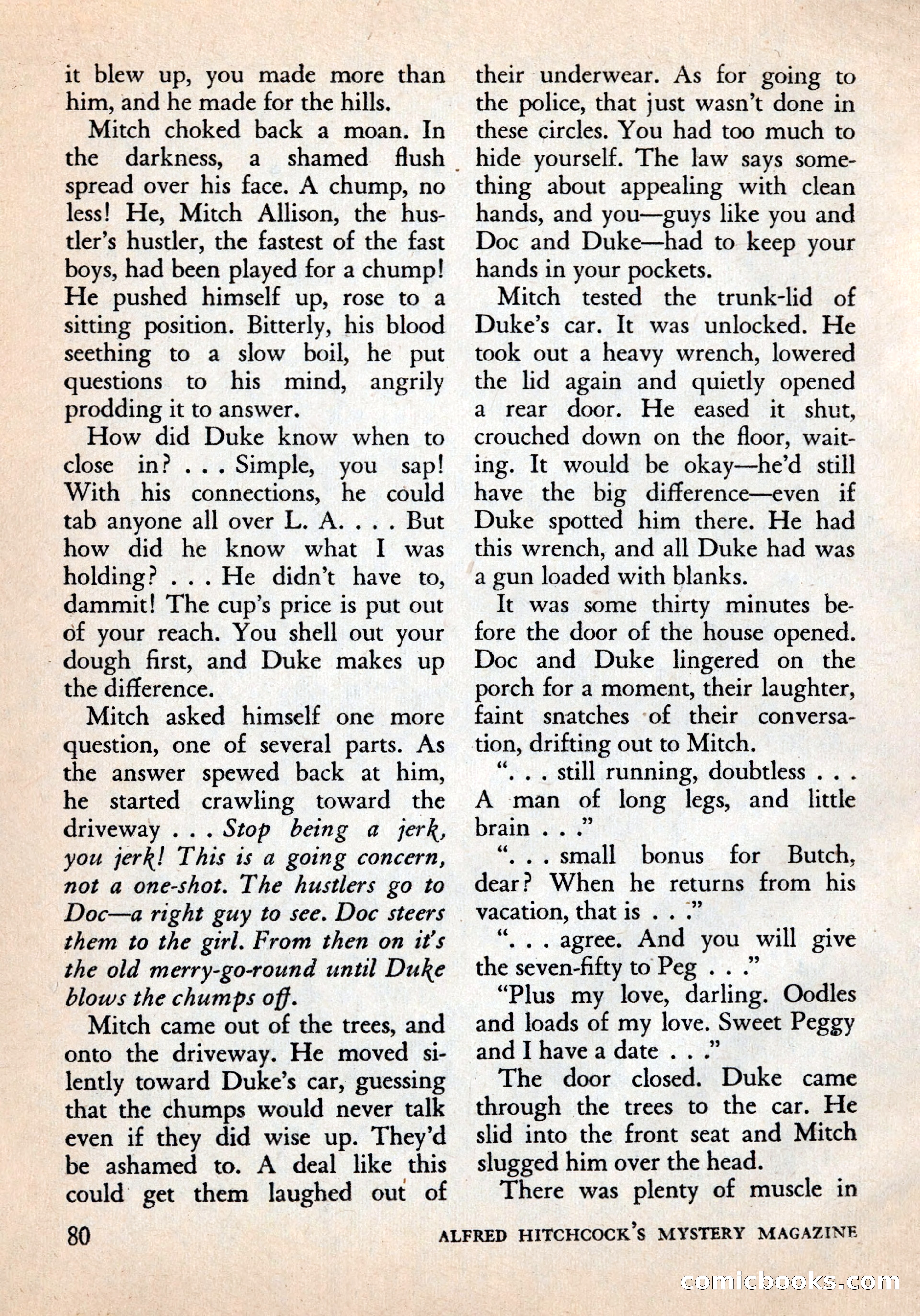 Alfred Hitchcock's Mystery Magazine, December 1956 — page 82 of 148