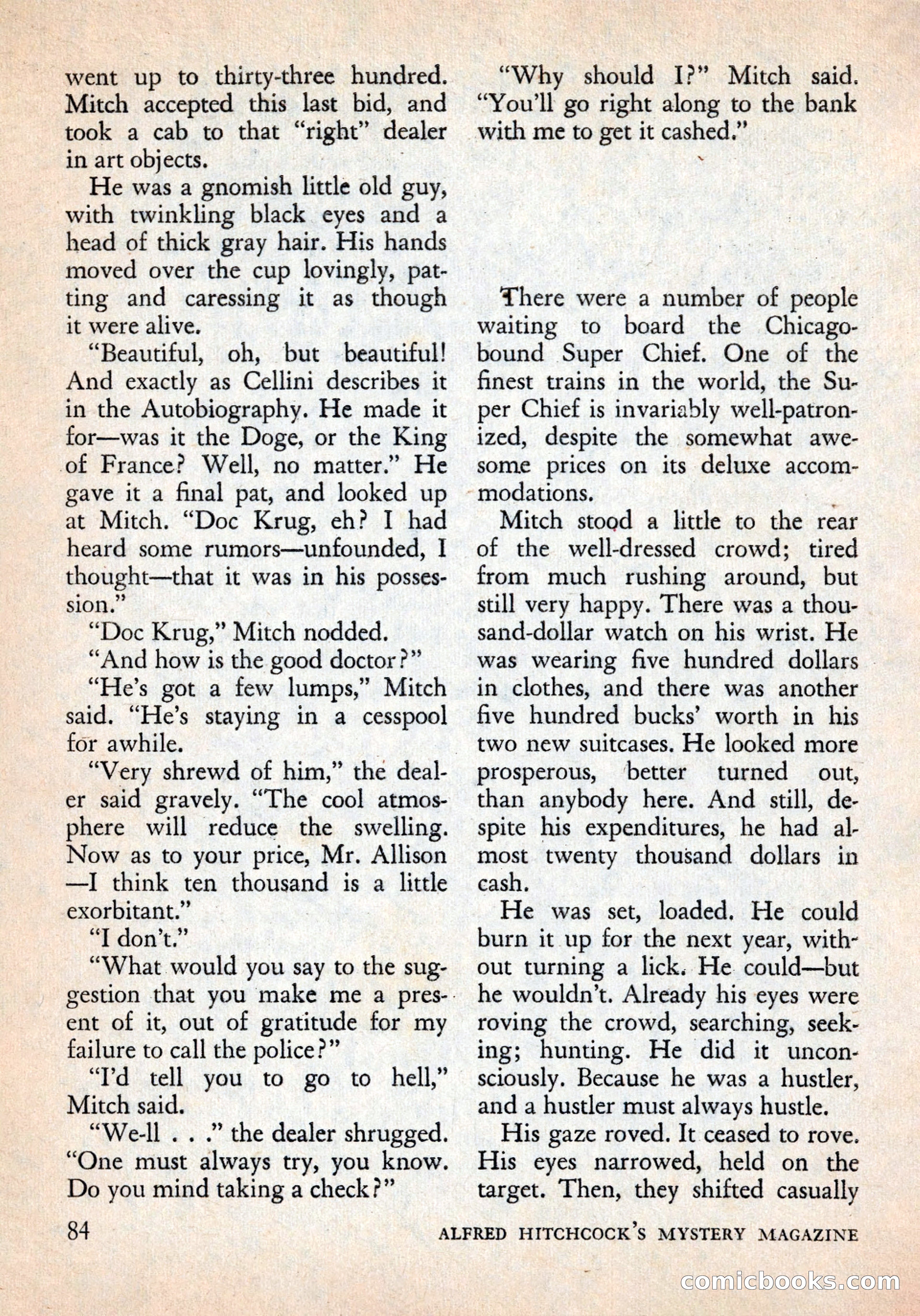 Alfred Hitchcock's Mystery Magazine, December 1956 — page 86 of 148