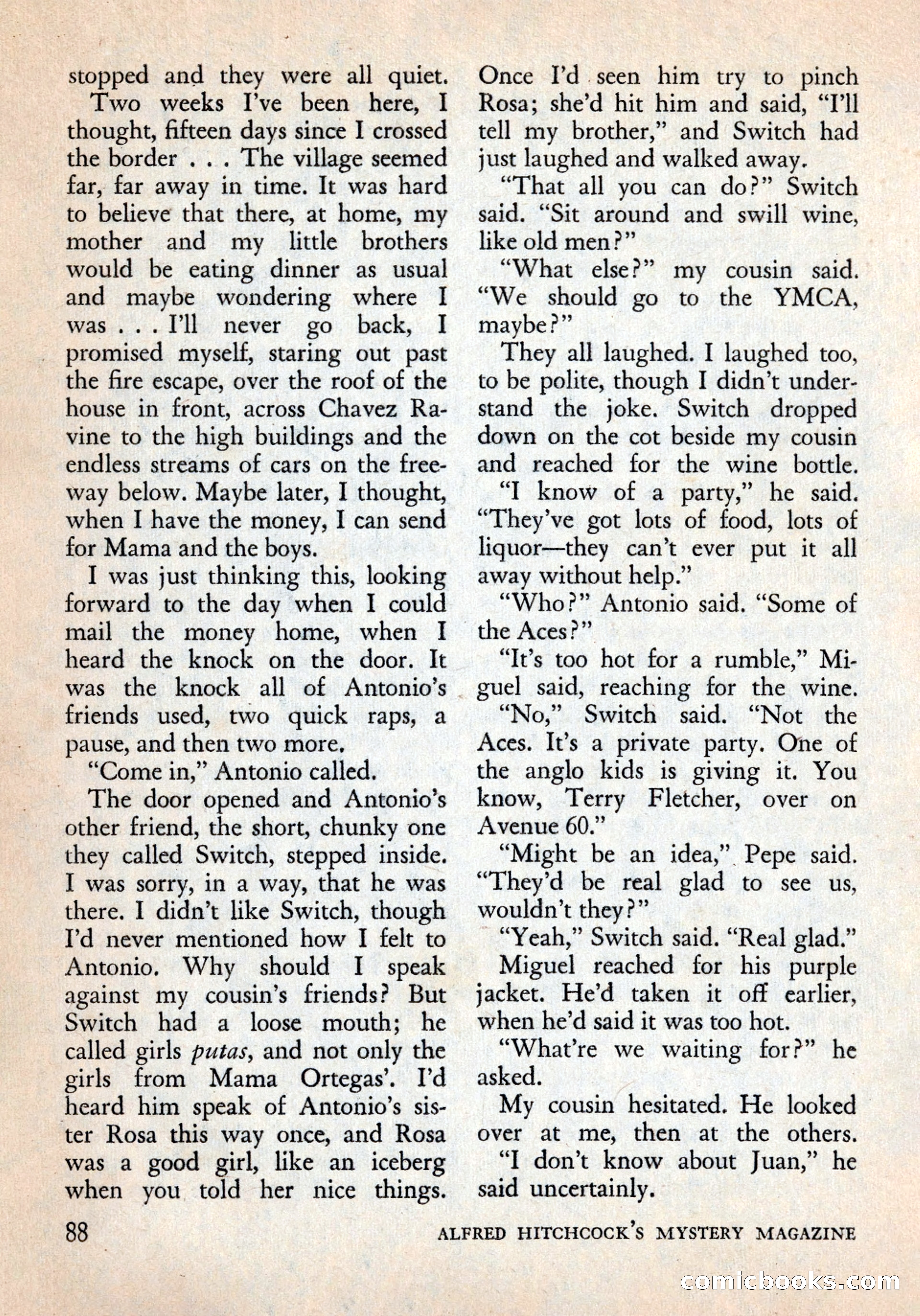 Alfred Hitchcock's Mystery Magazine, December 1956 — page 90 of 148