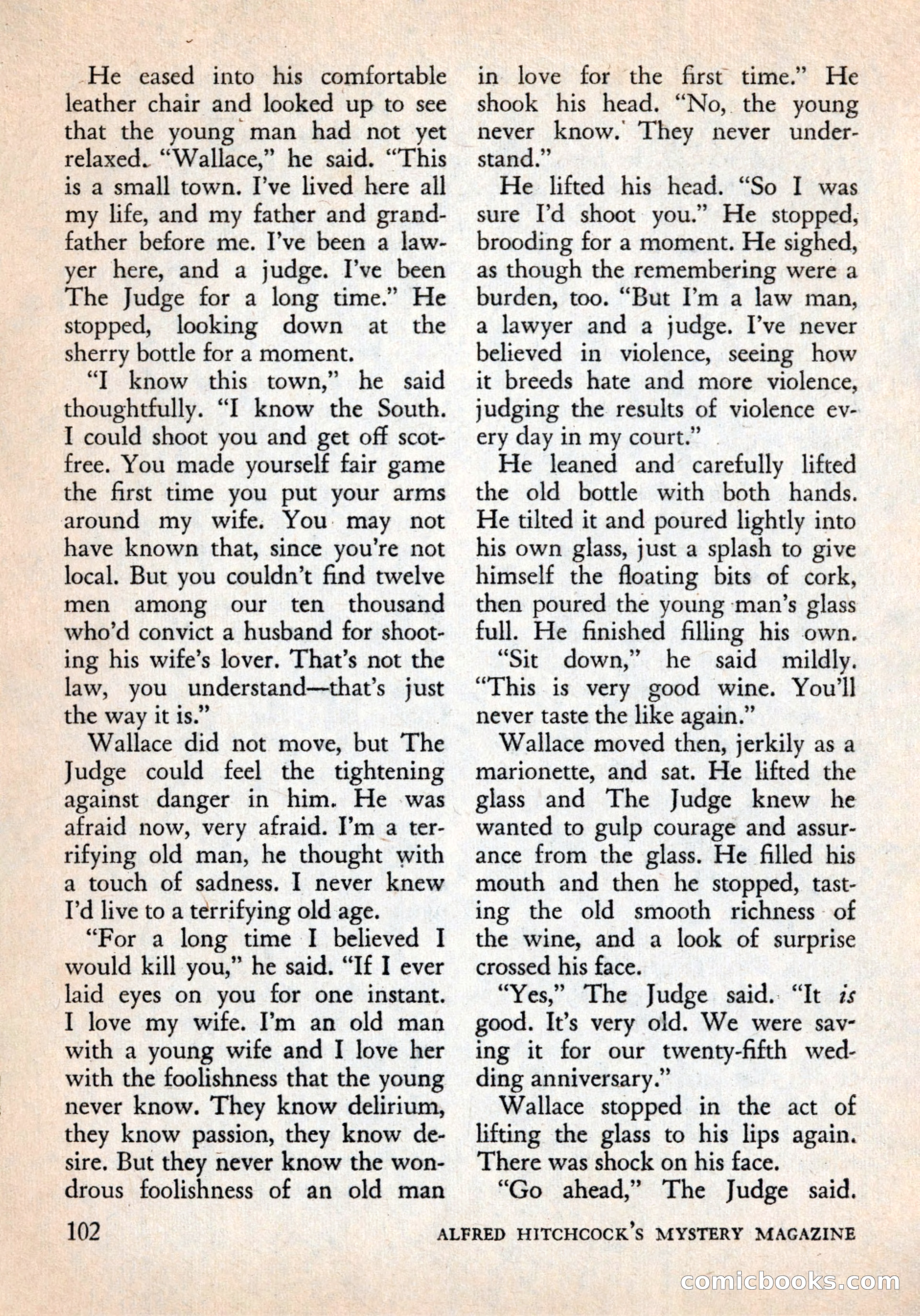 Alfred Hitchcock's Mystery Magazine, December 1956 — page 104 of 148