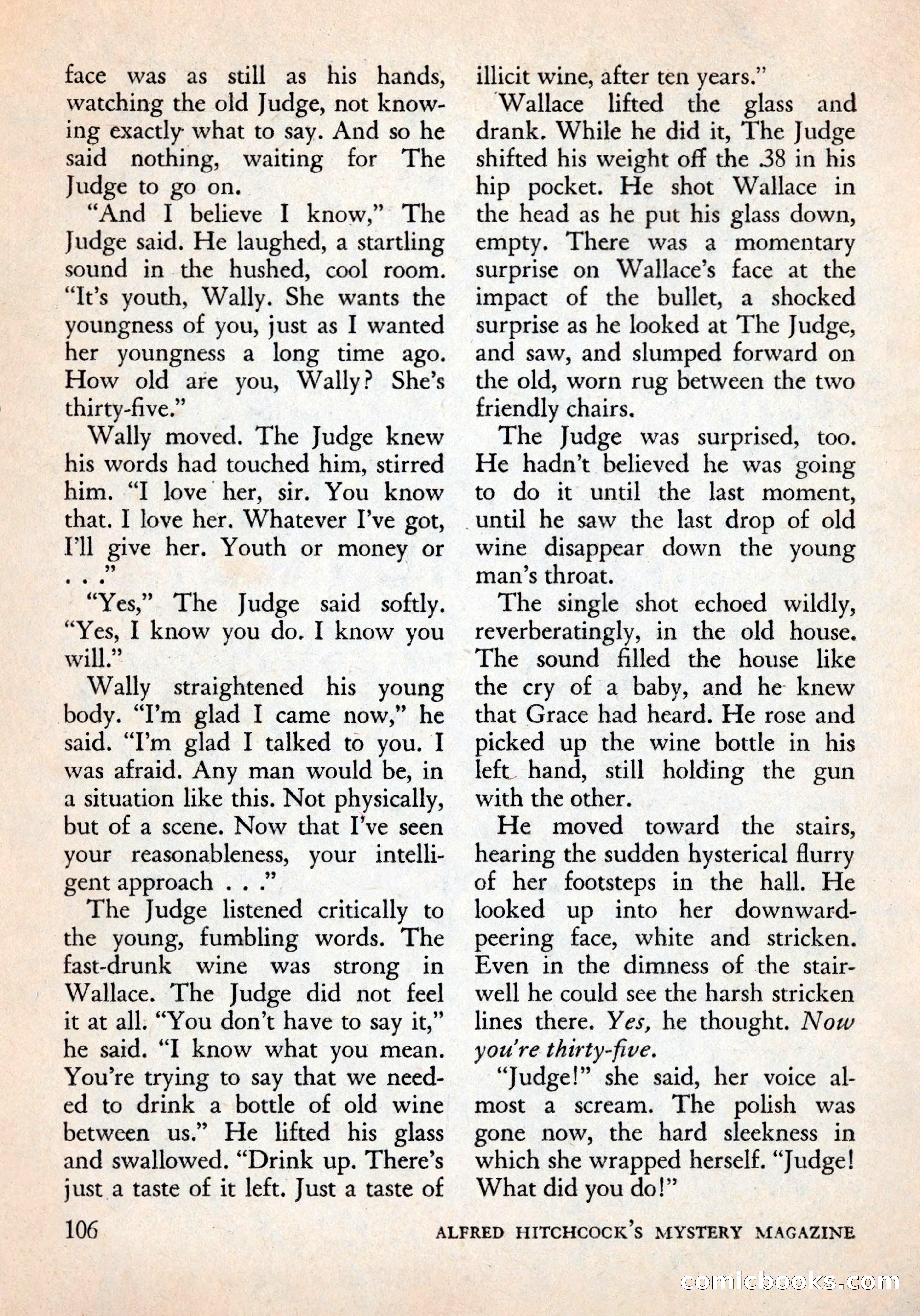 Alfred Hitchcock's Mystery Magazine, December 1956 — page 108 of 148