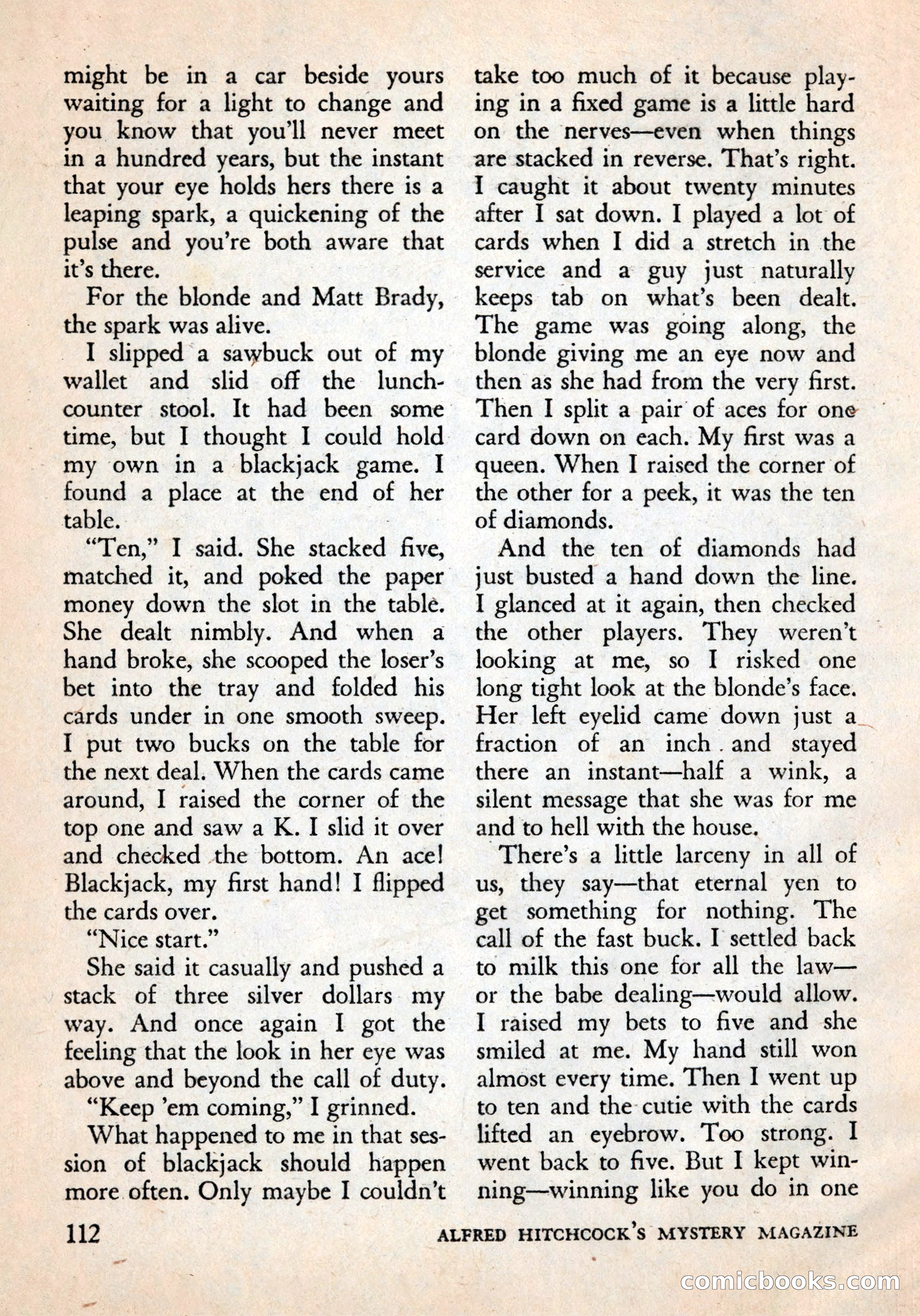Alfred Hitchcock's Mystery Magazine, December 1956 — page 114 of 148