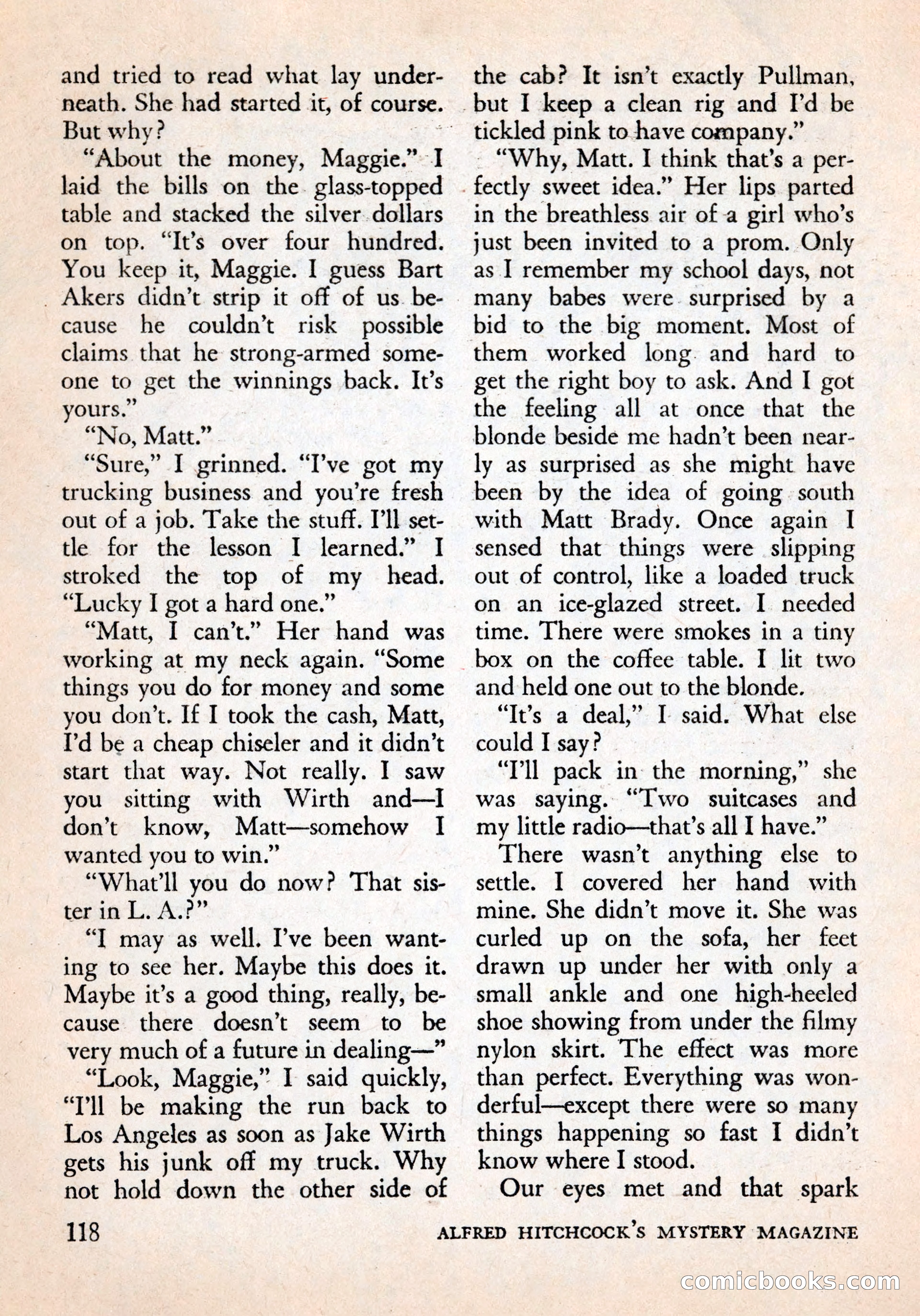 Alfred Hitchcock's Mystery Magazine, December 1956 — page 120 of 148