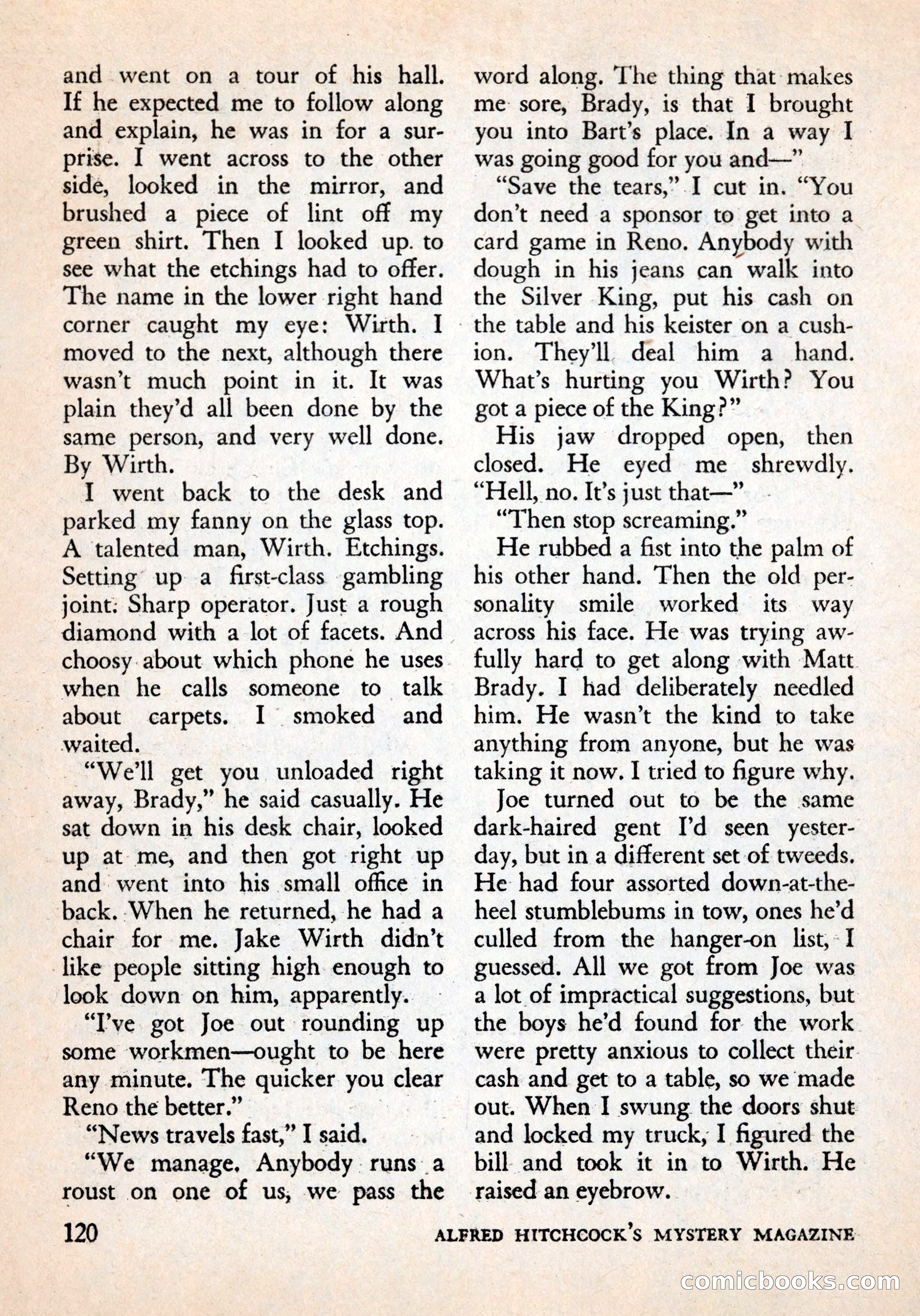 Alfred Hitchcock's Mystery Magazine, December 1956 — page 122 of 148