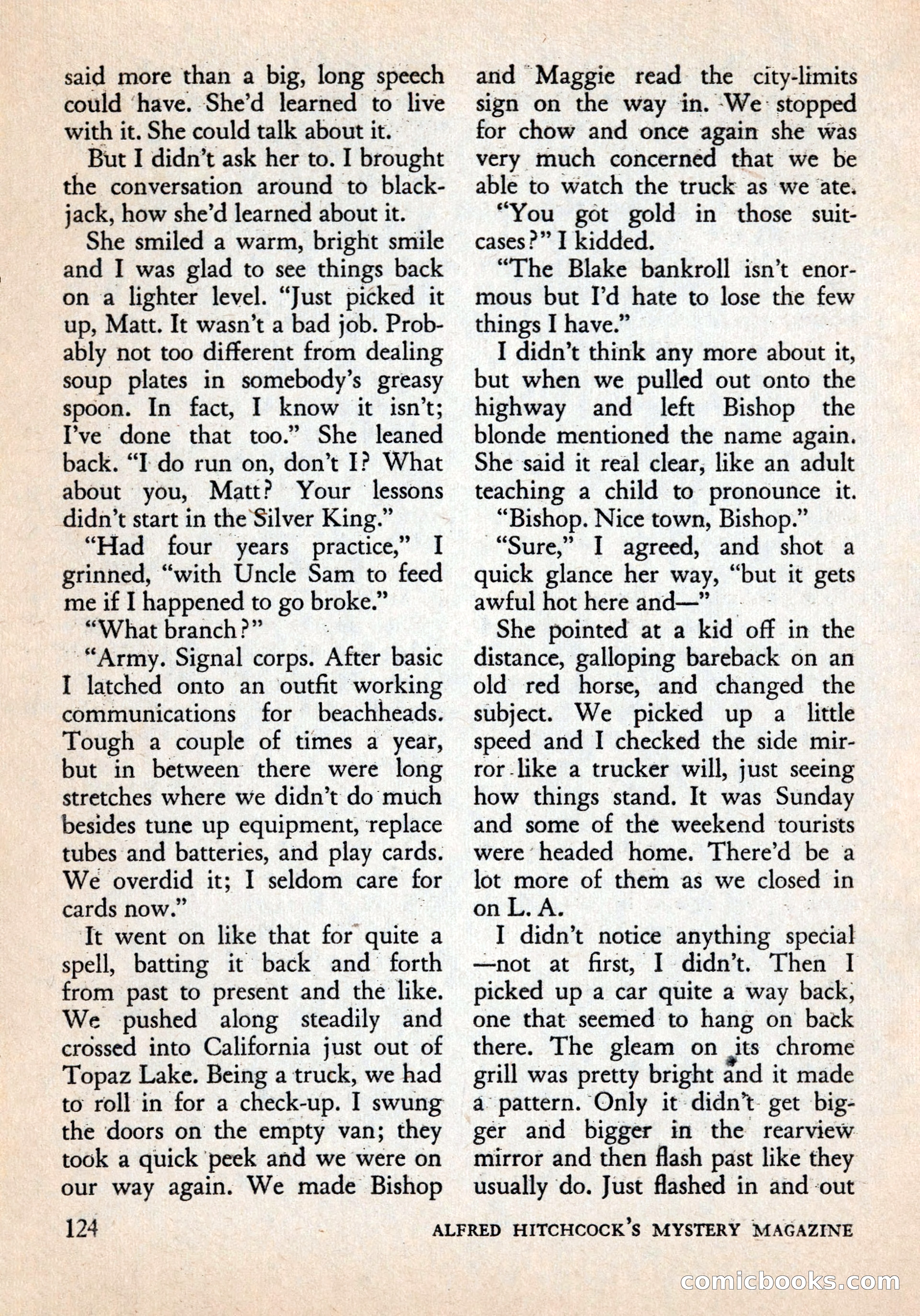 Alfred Hitchcock's Mystery Magazine, December 1956 — page 126 of 148