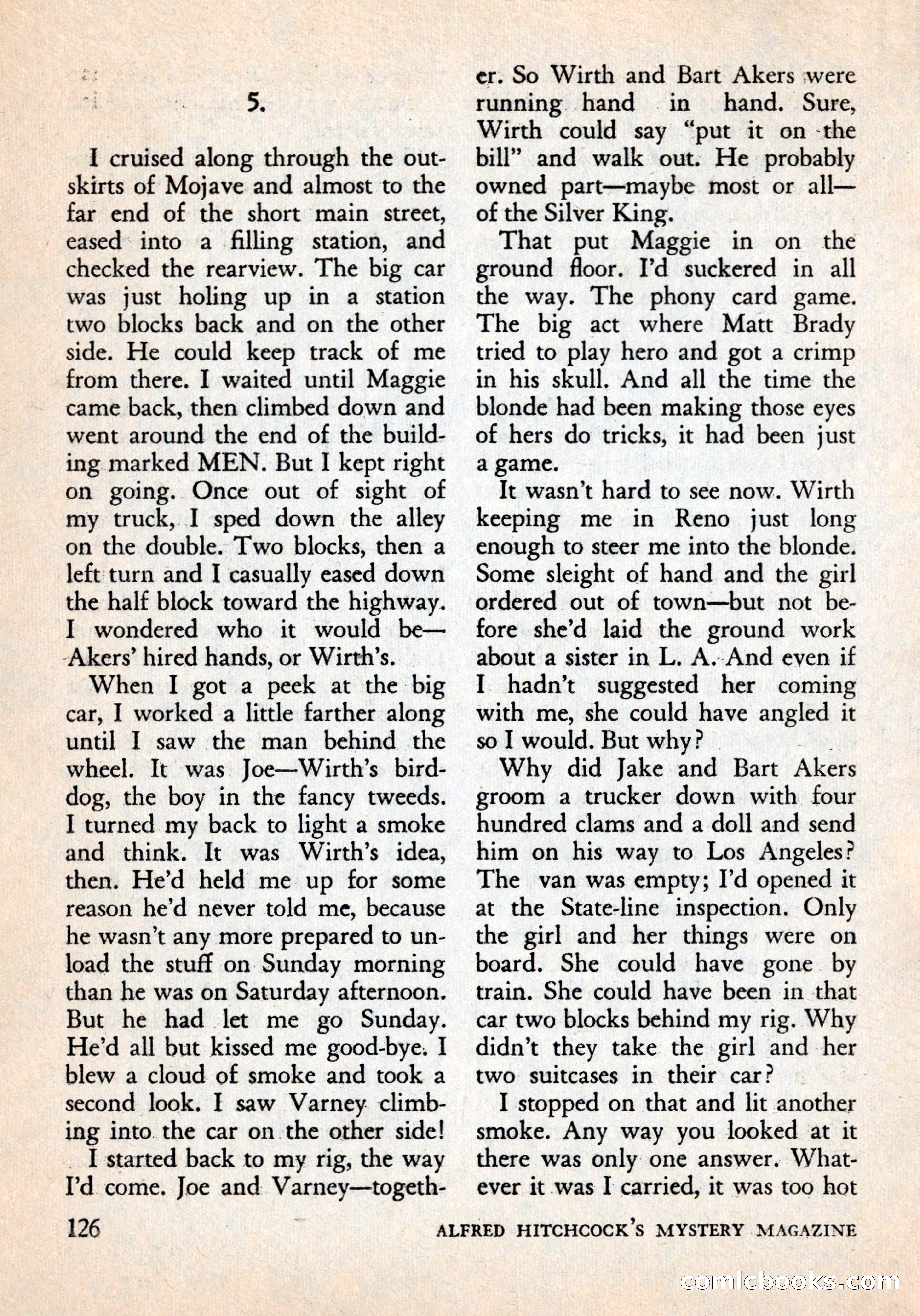 Alfred Hitchcock's Mystery Magazine, December 1956 — page 128 of 148