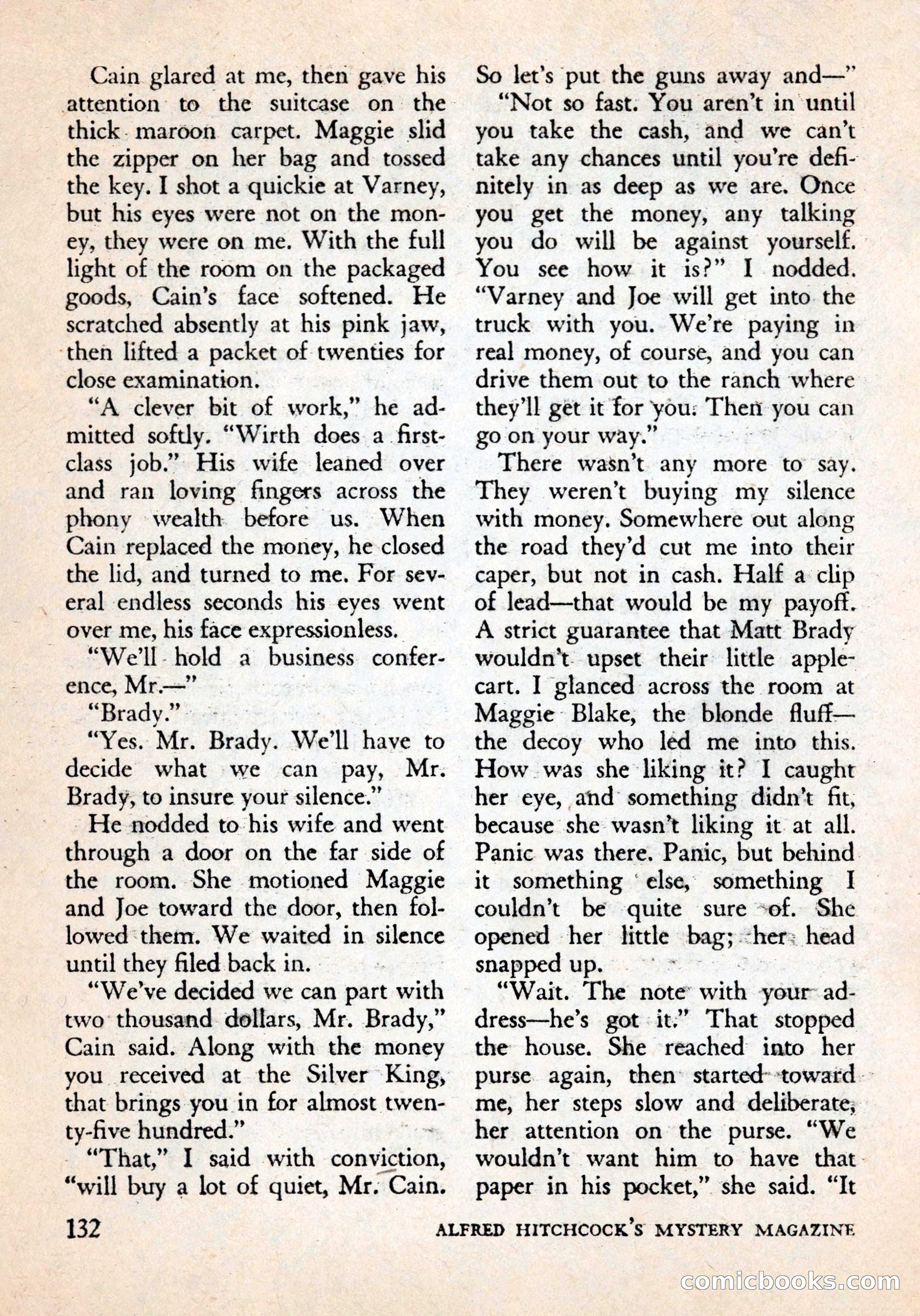 Alfred Hitchcock's Mystery Magazine, December 1956 — page 134 of 148
