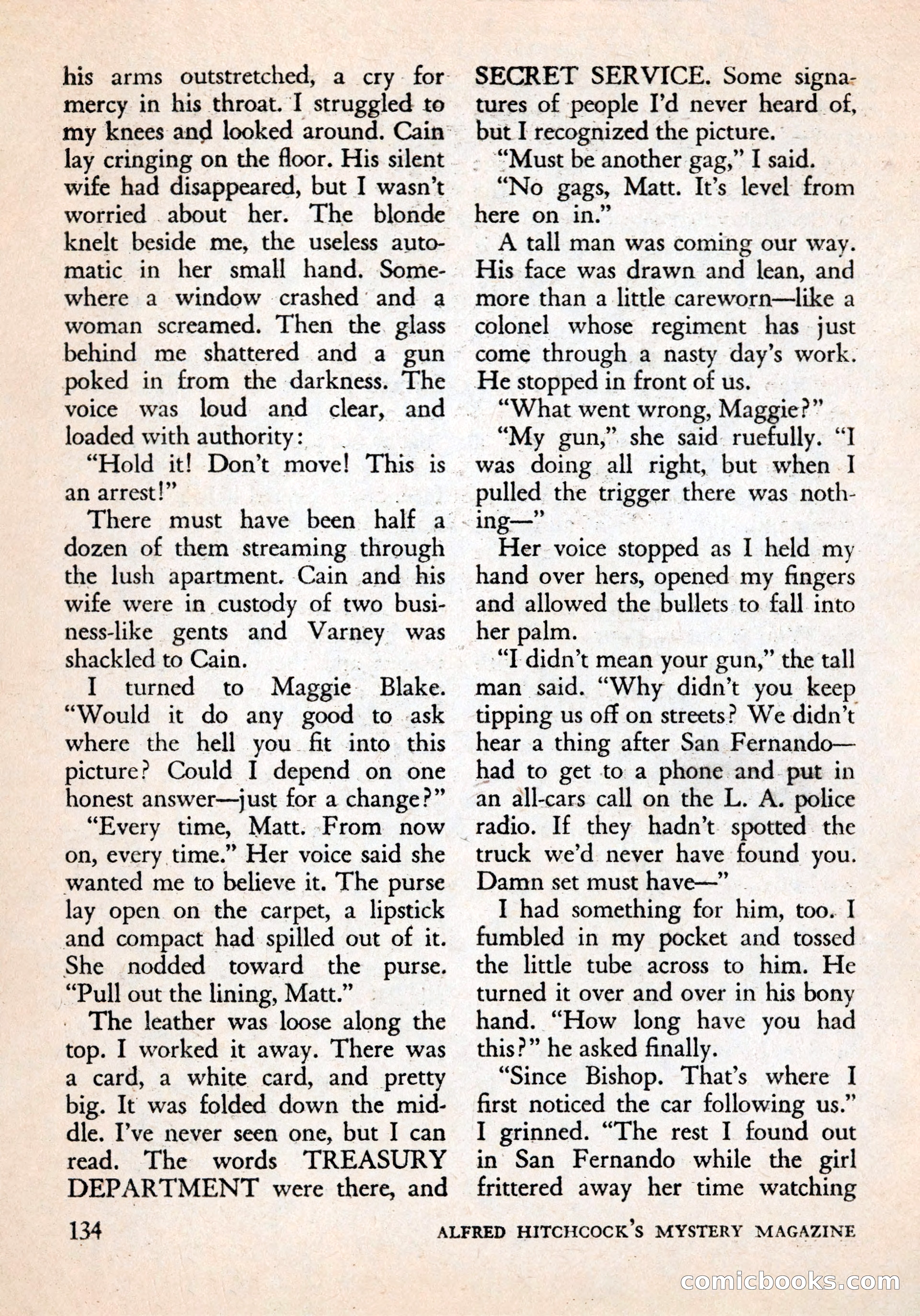 Alfred Hitchcock's Mystery Magazine, December 1956 — page 136 of 148