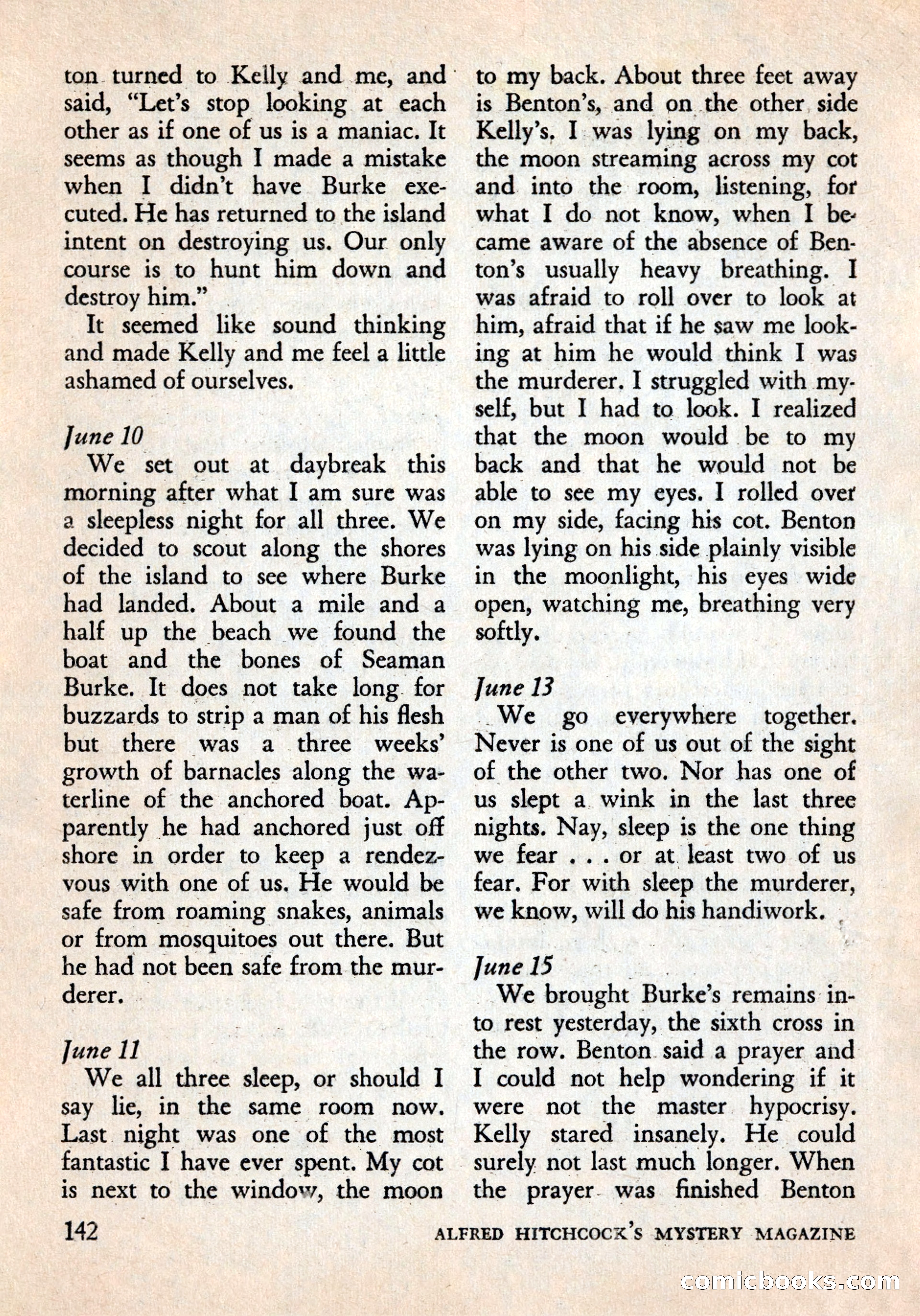 Alfred Hitchcock's Mystery Magazine, December 1956 — page 144 of 148