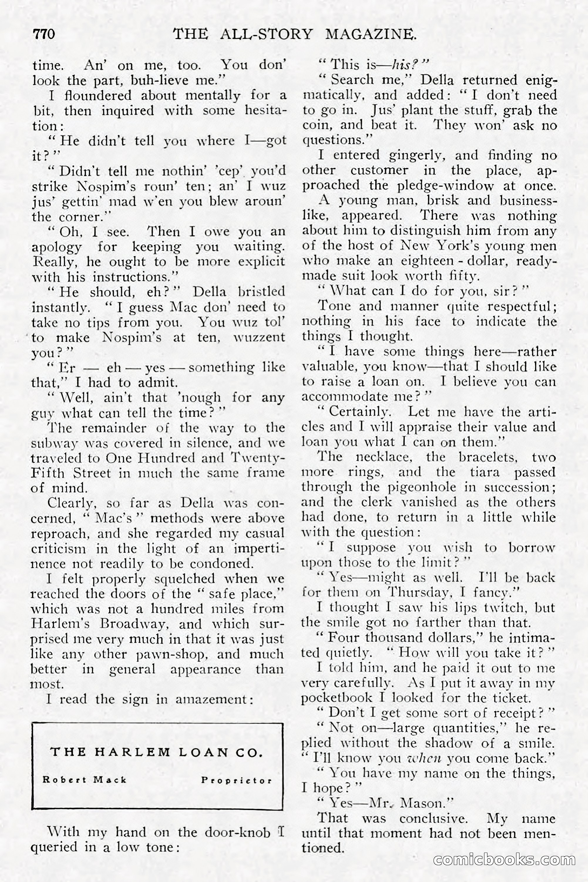 All Story Magazine, December 1913 — page 60 of 268
