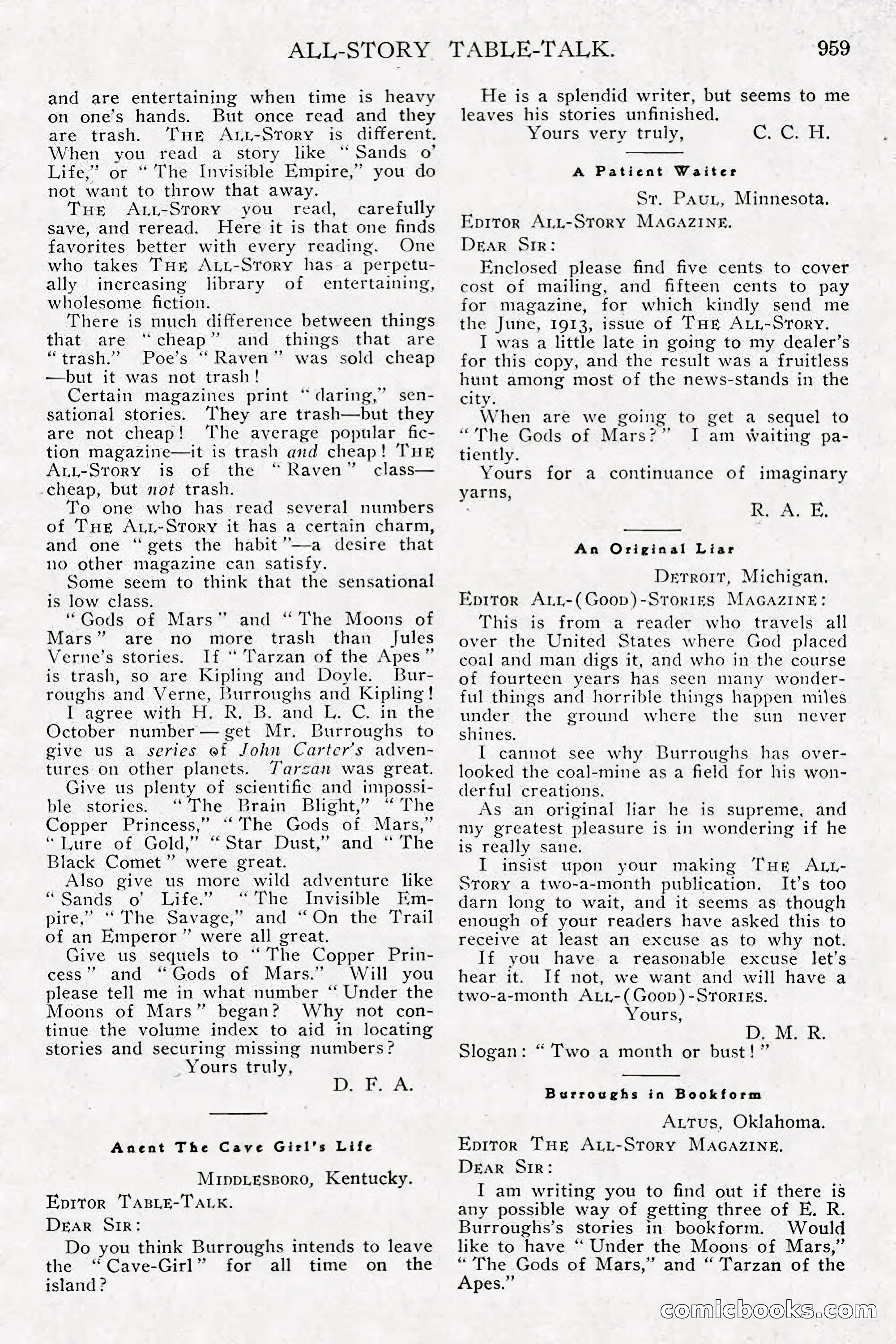 All Story Magazine, December 1913 — page 249 of 268