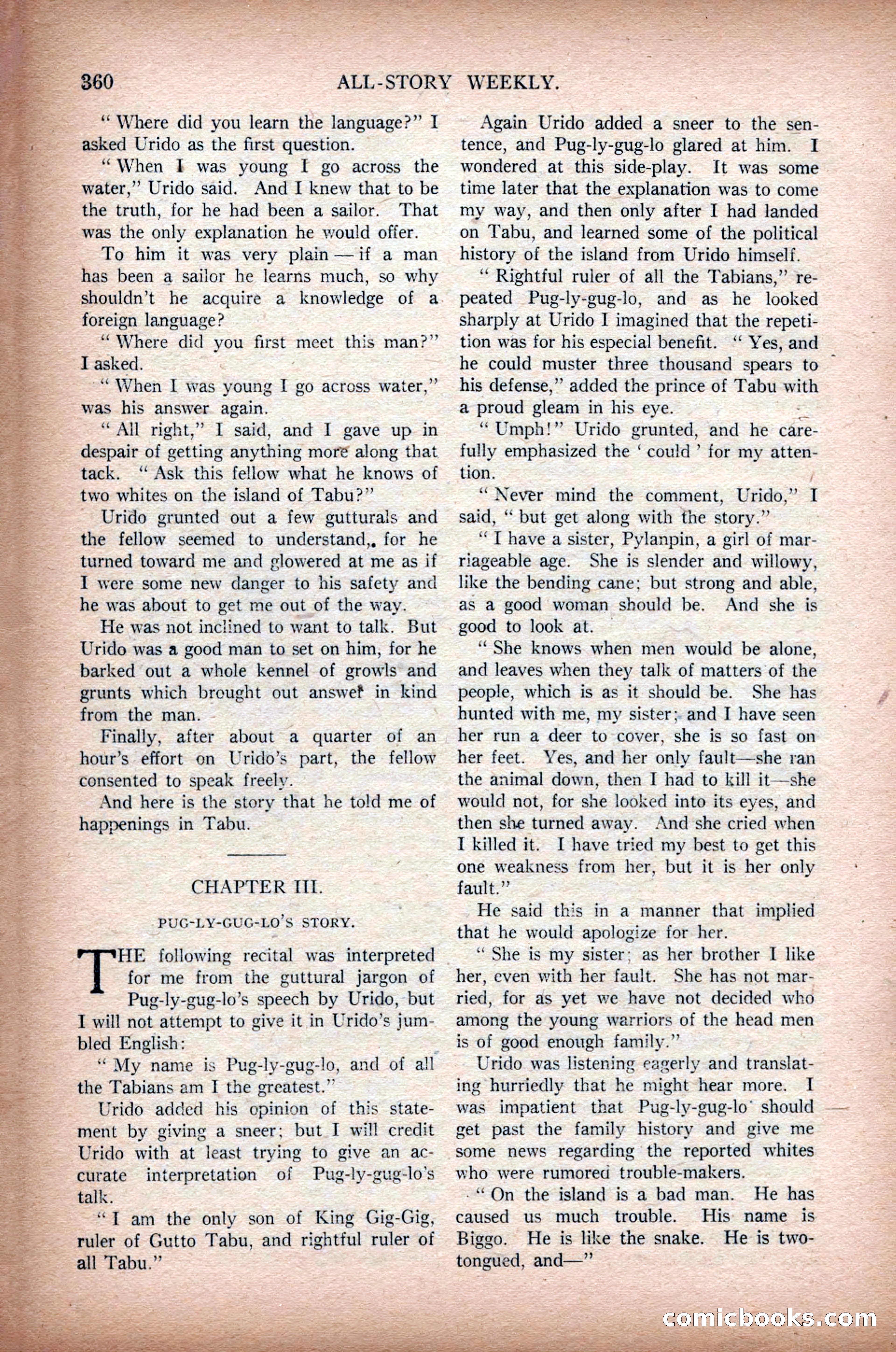 All-Story Weekly, March 1, 1919 — page 18 of 192
