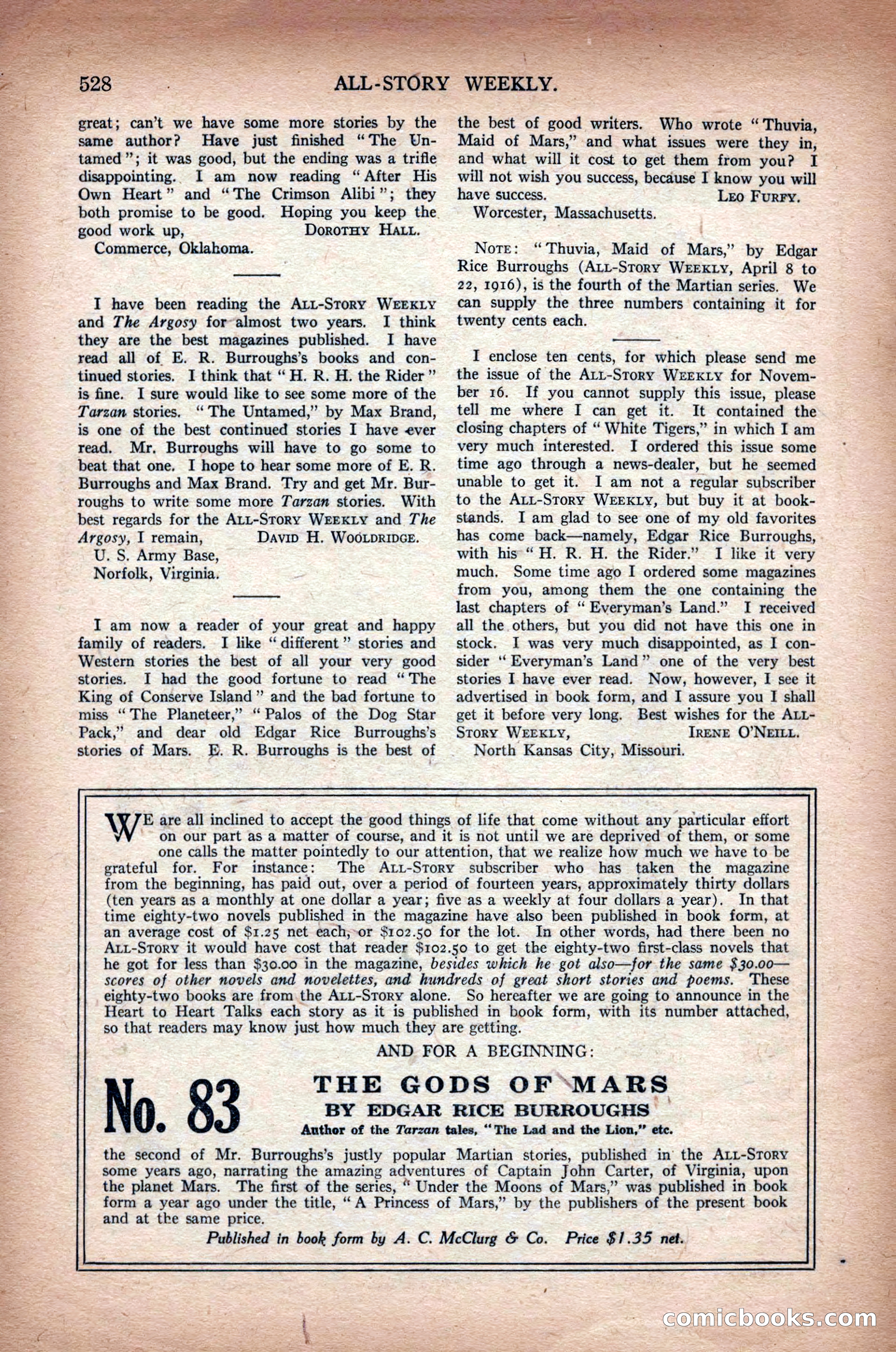 All-Story Weekly, March 1, 1919 — page 186 of 192