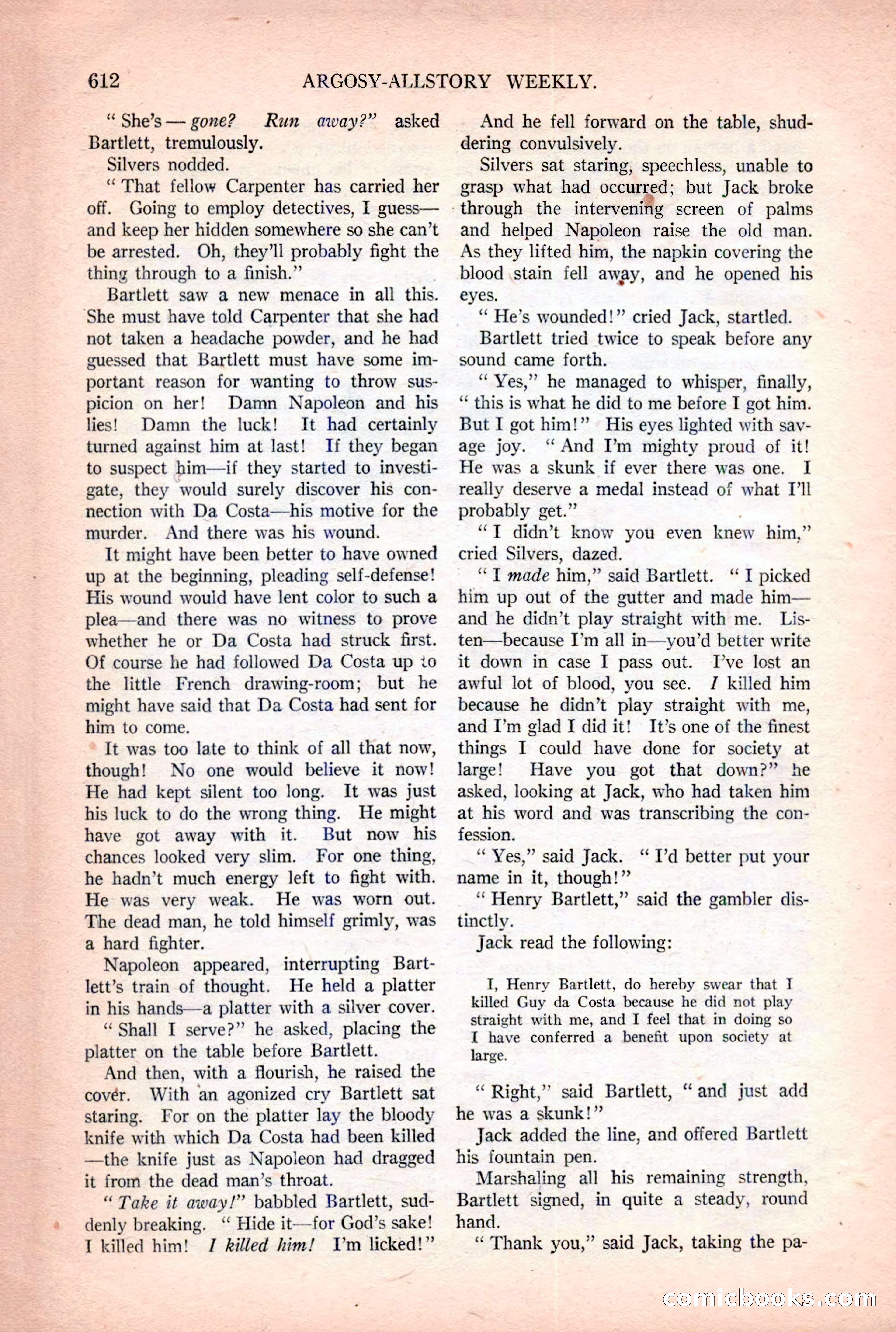 Argosy All-Story Weekly — page 142 of 176