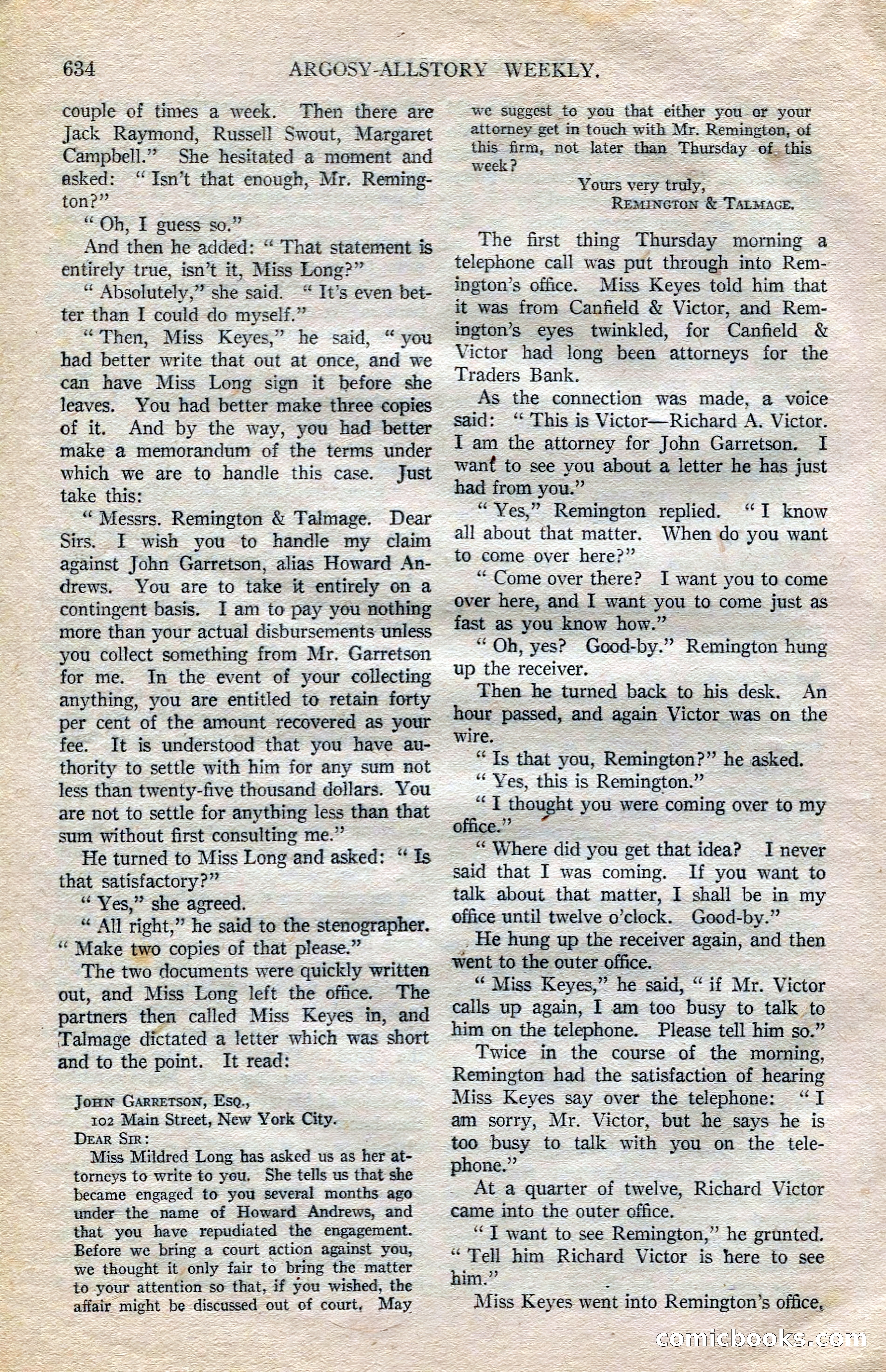Argosy All-Story Weekly — page 164 of 172