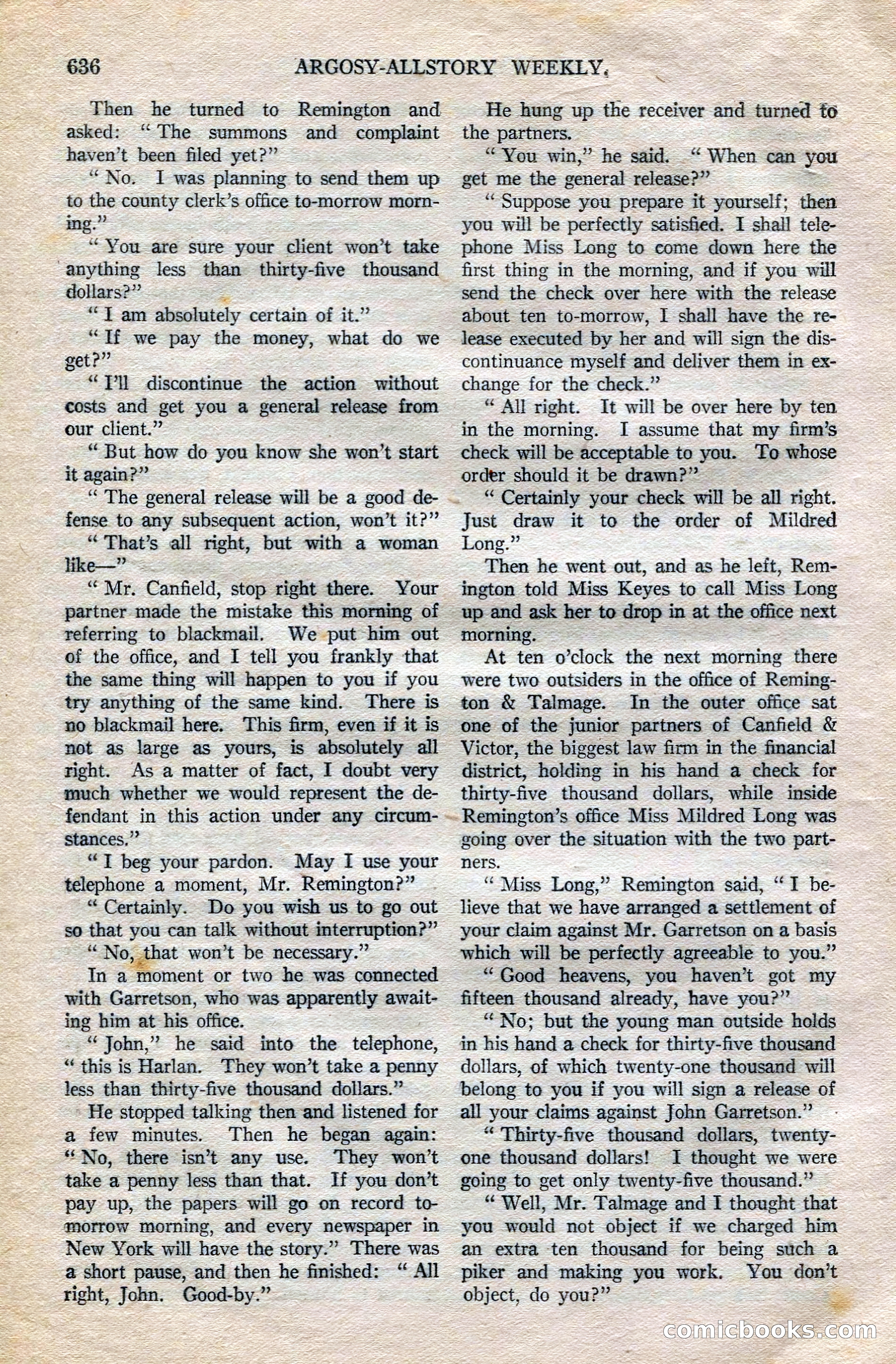 Argosy All-Story Weekly — page 166 of 172