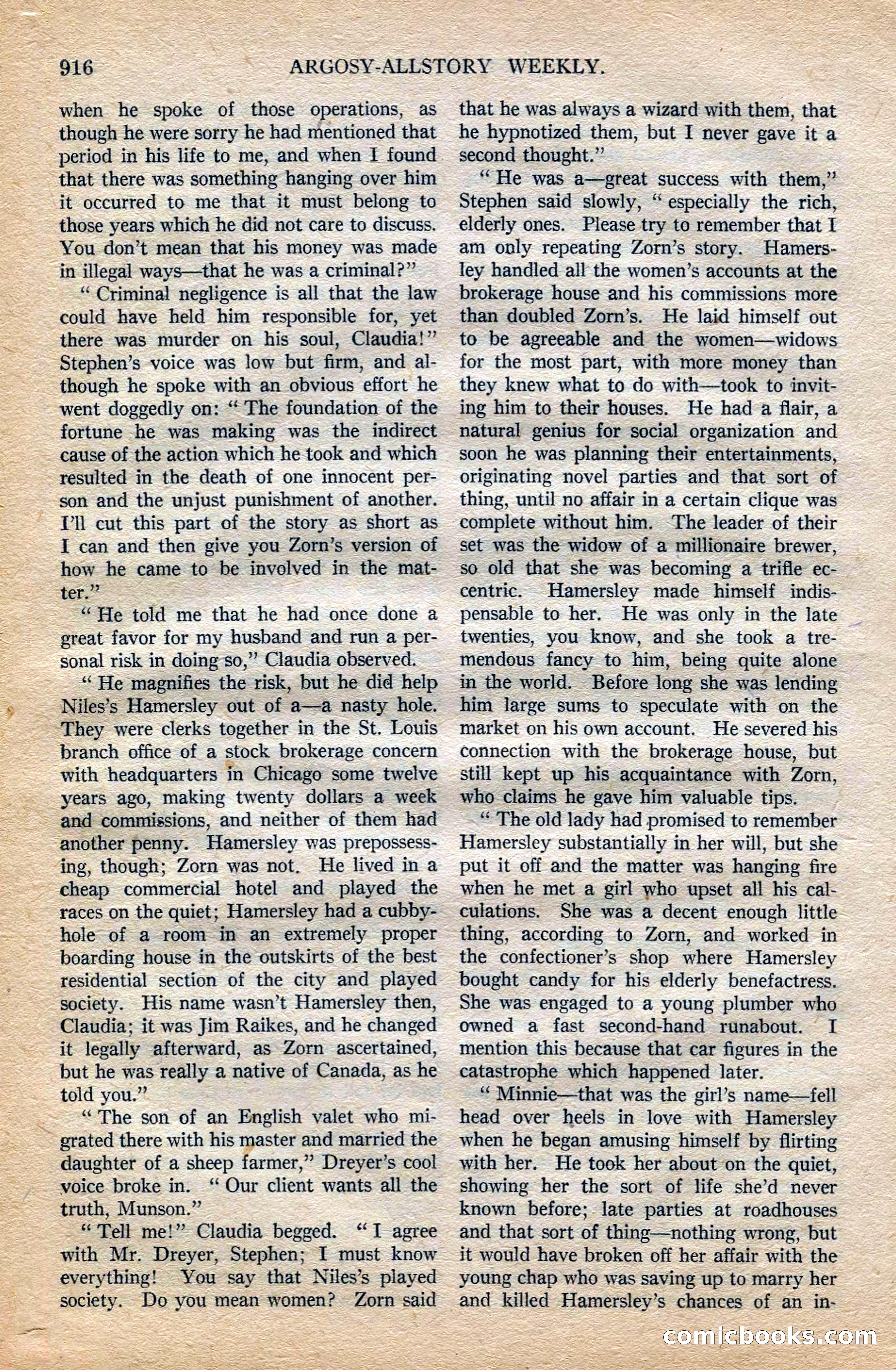 Argosy All-Story Weekly — page 134 of 196