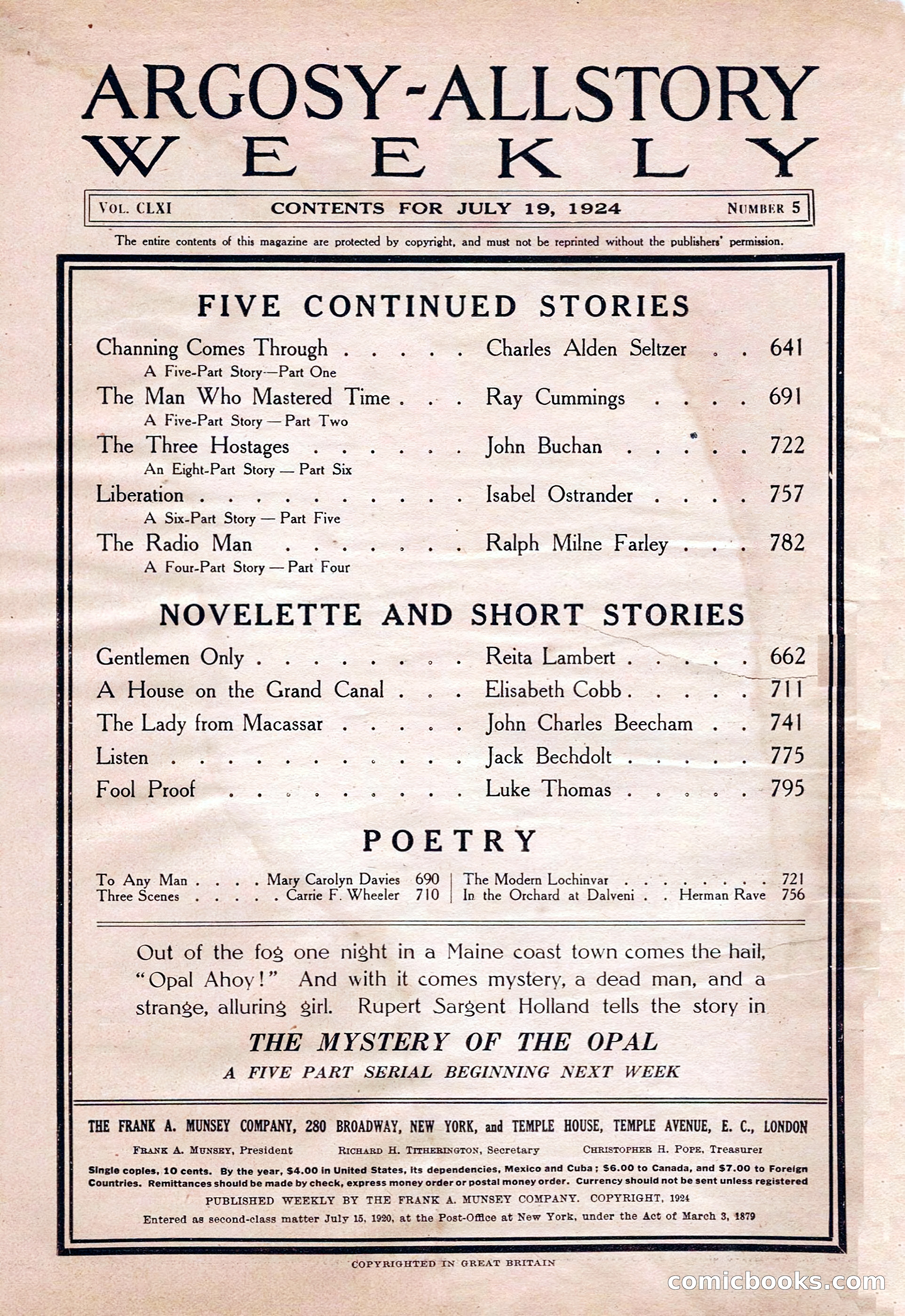 Argosy All-Story Weekly — page 4 of 168
