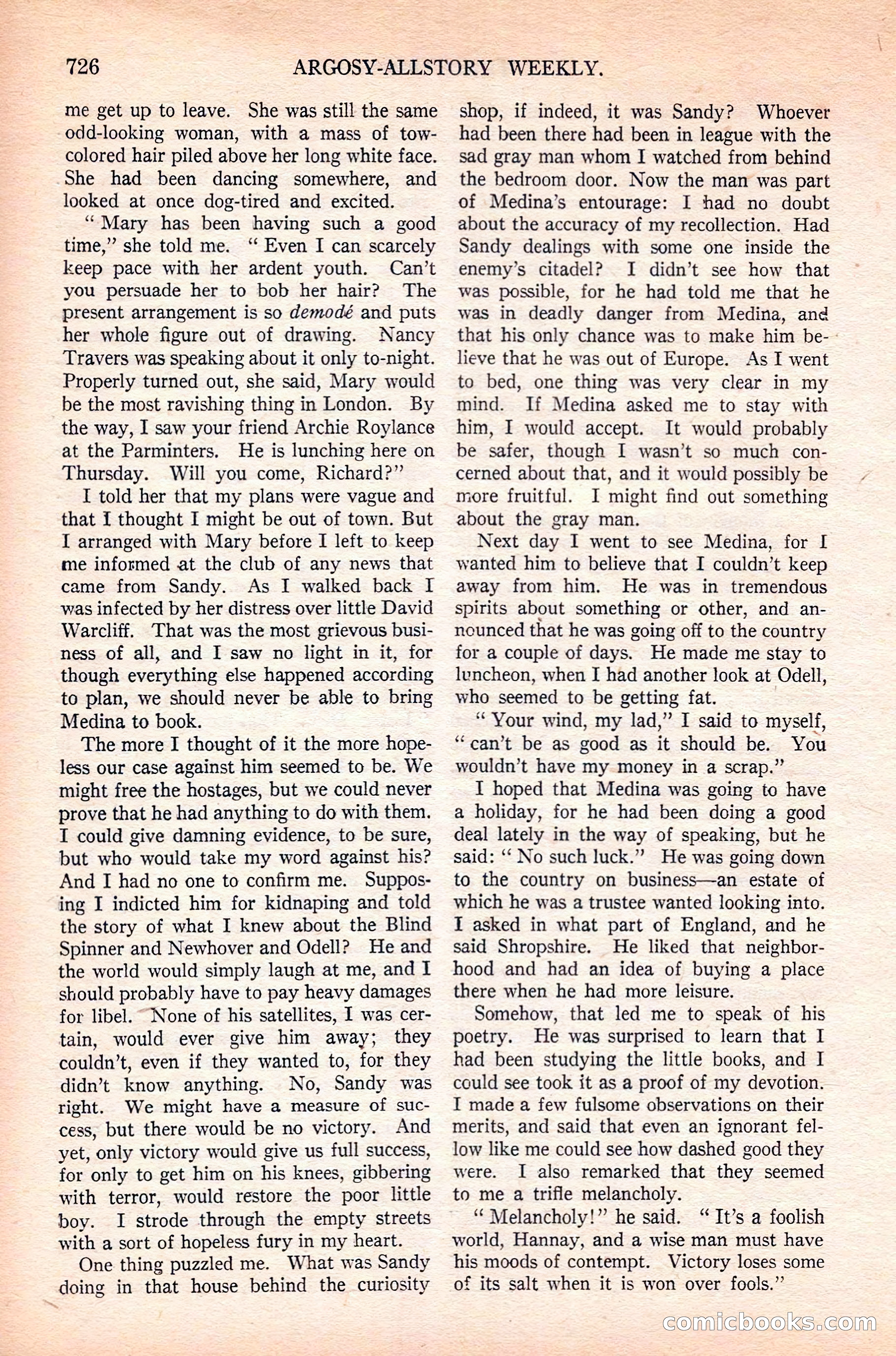 Argosy All-Story Weekly — page 92 of 168