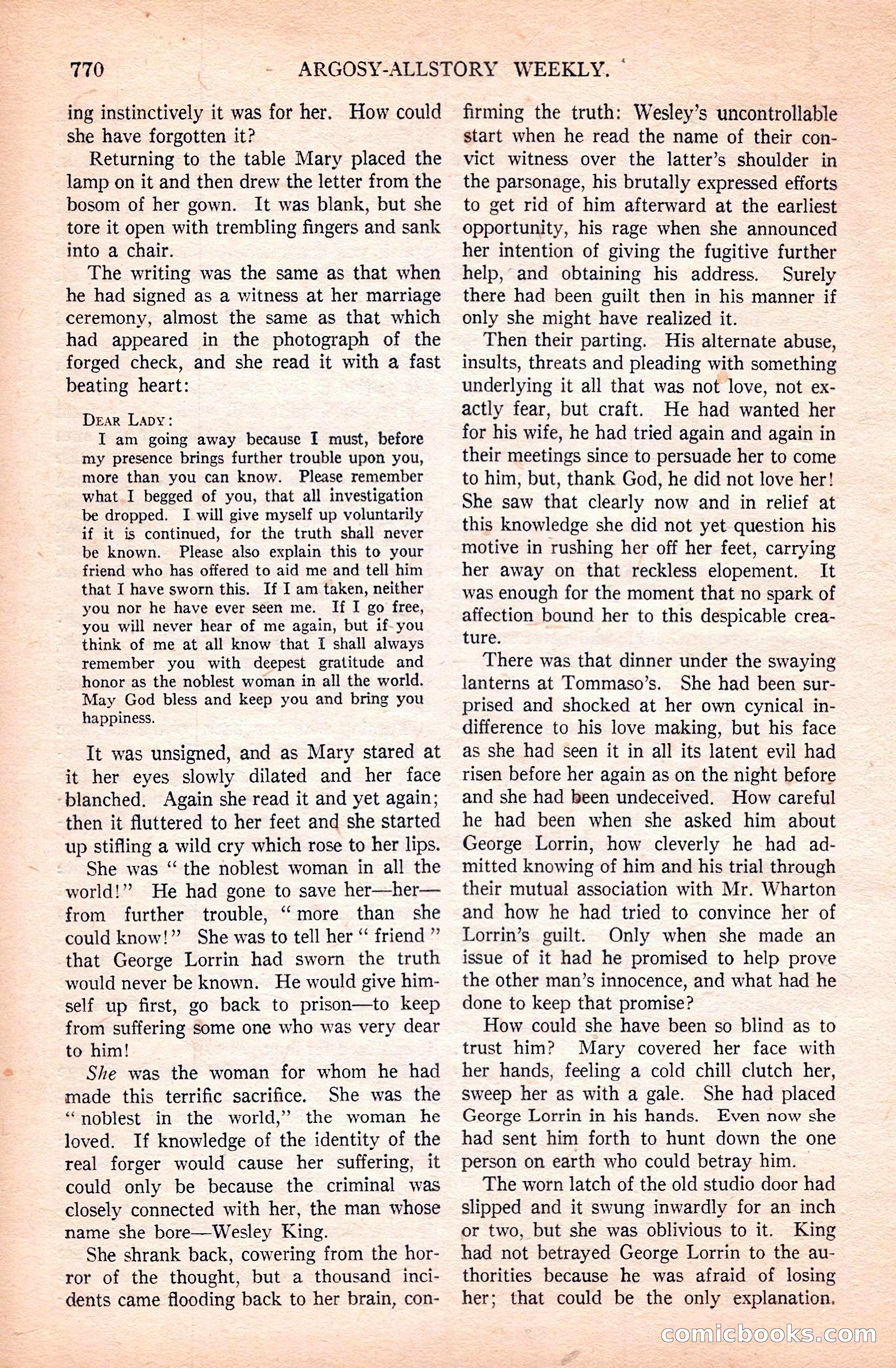Argosy All-Story Weekly — page 136 of 168