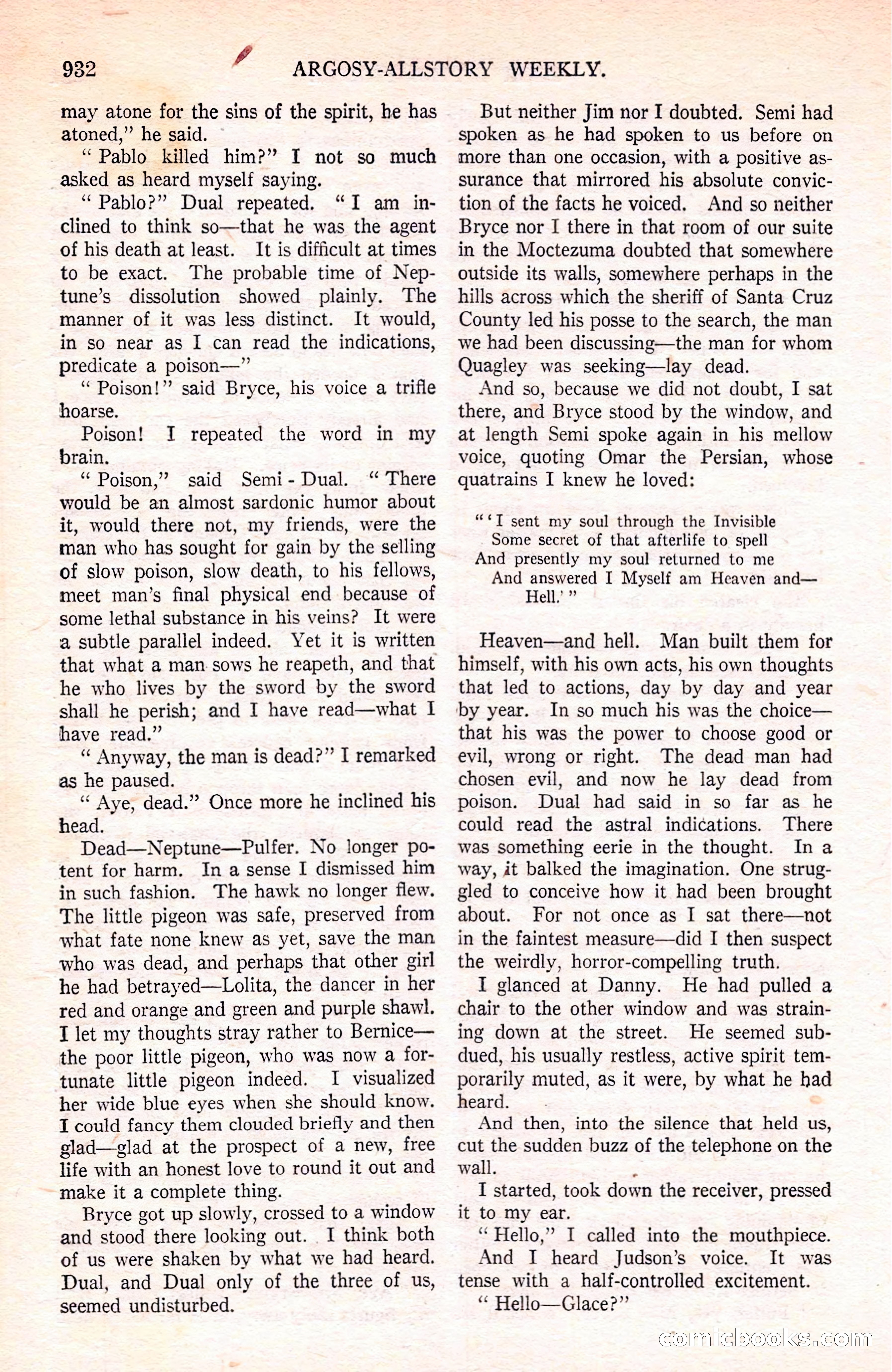 Argosy All-Story Weekly — page 142 of 180
