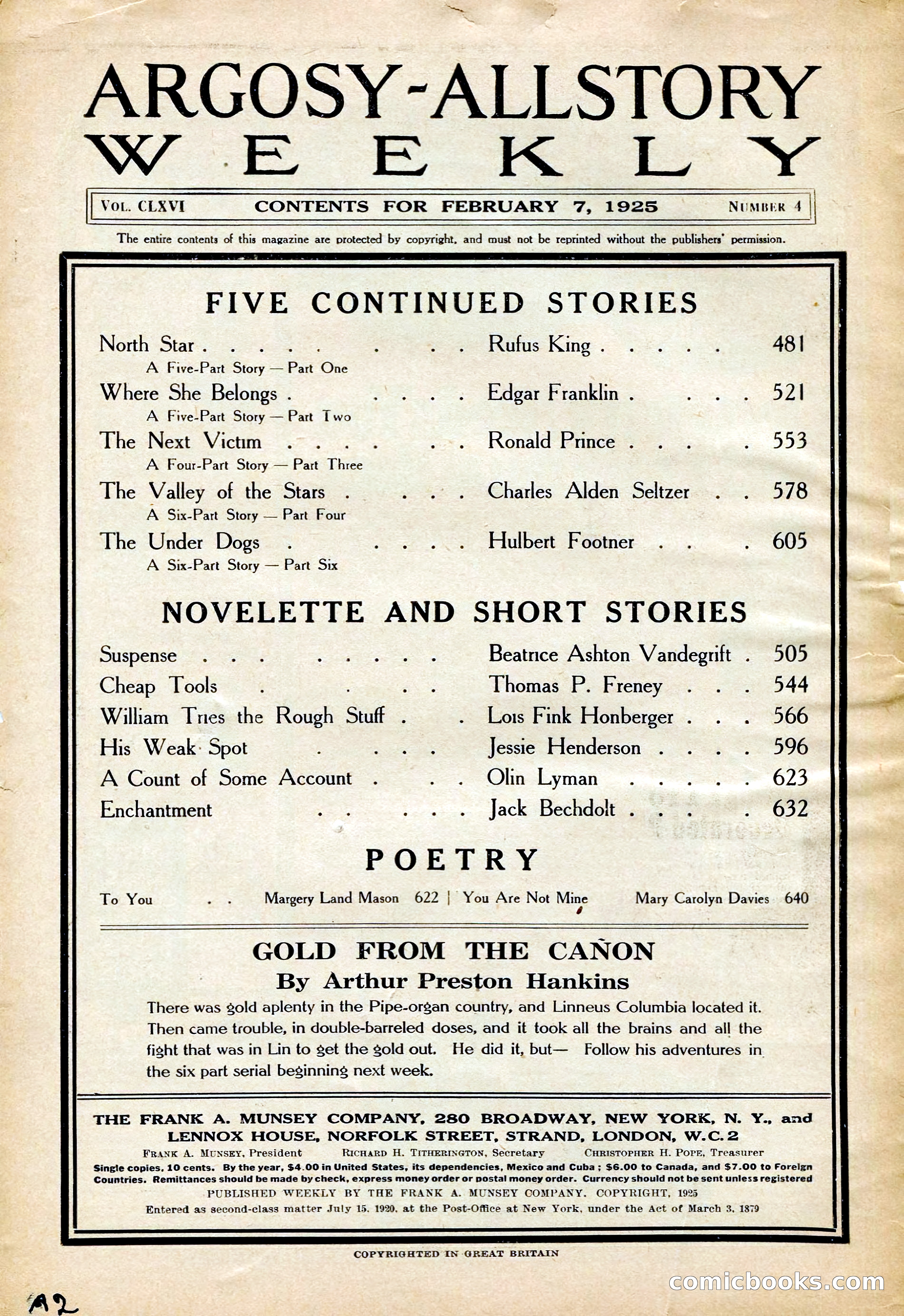 Argosy All-Story Weekly, February 7, 1925 — page 4 of 184