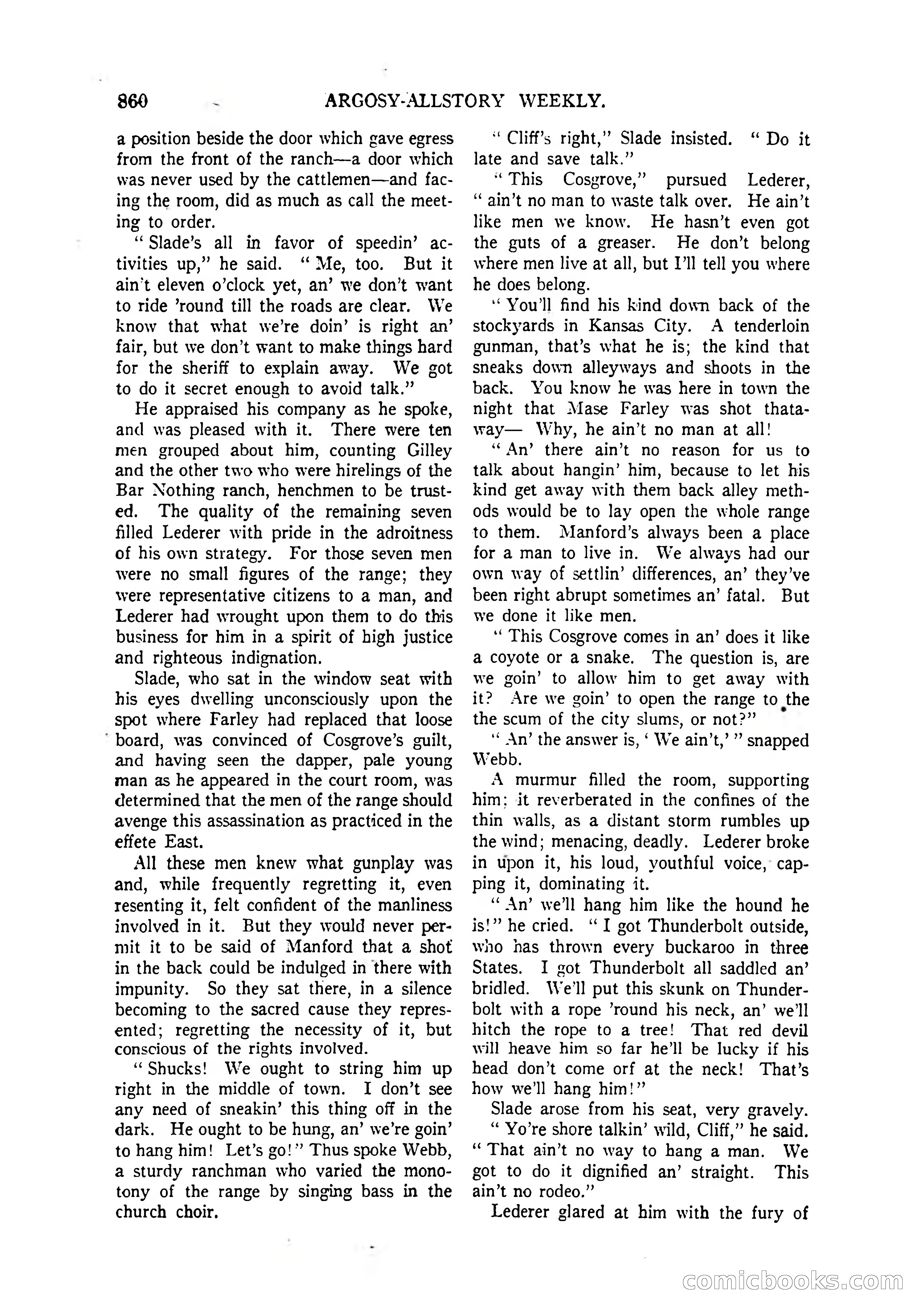 Argosy All-Story Weekly, April 4, 1925 — page 70 of 182