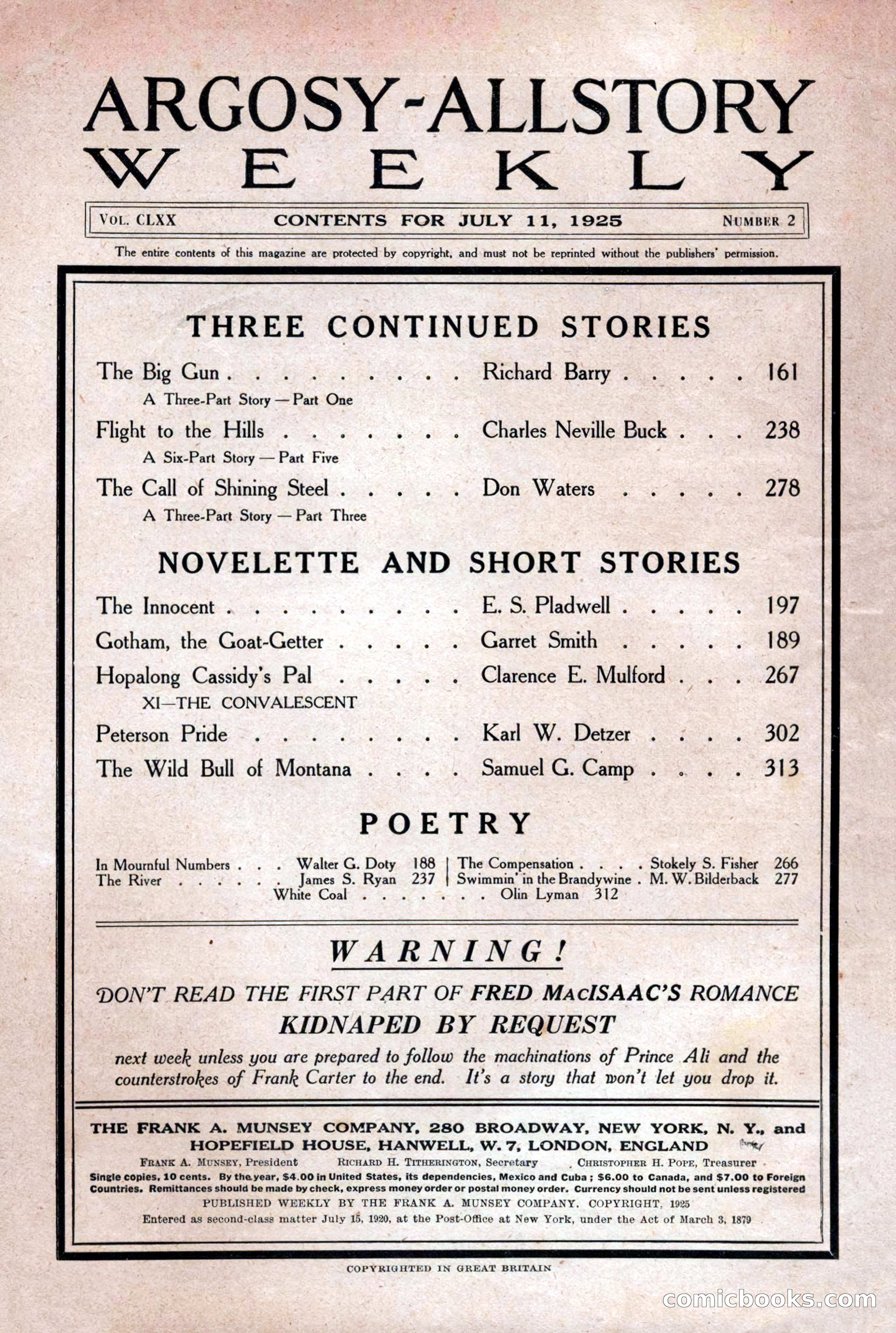 Argosy All-Story Weekly, July 11, 1925 — page 4 of 168