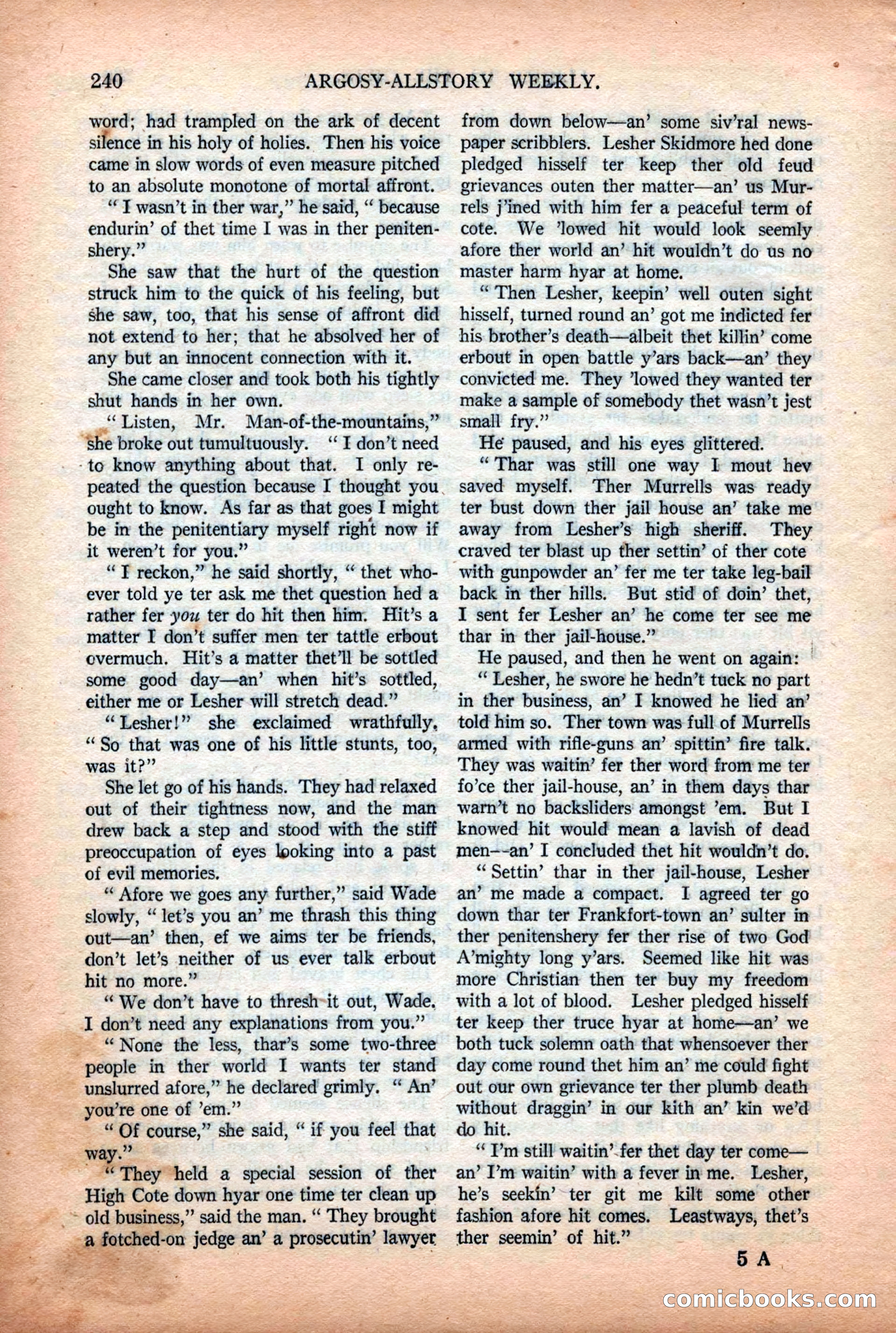 Argosy All-Story Weekly, July 11, 1925 — page 86 of 168