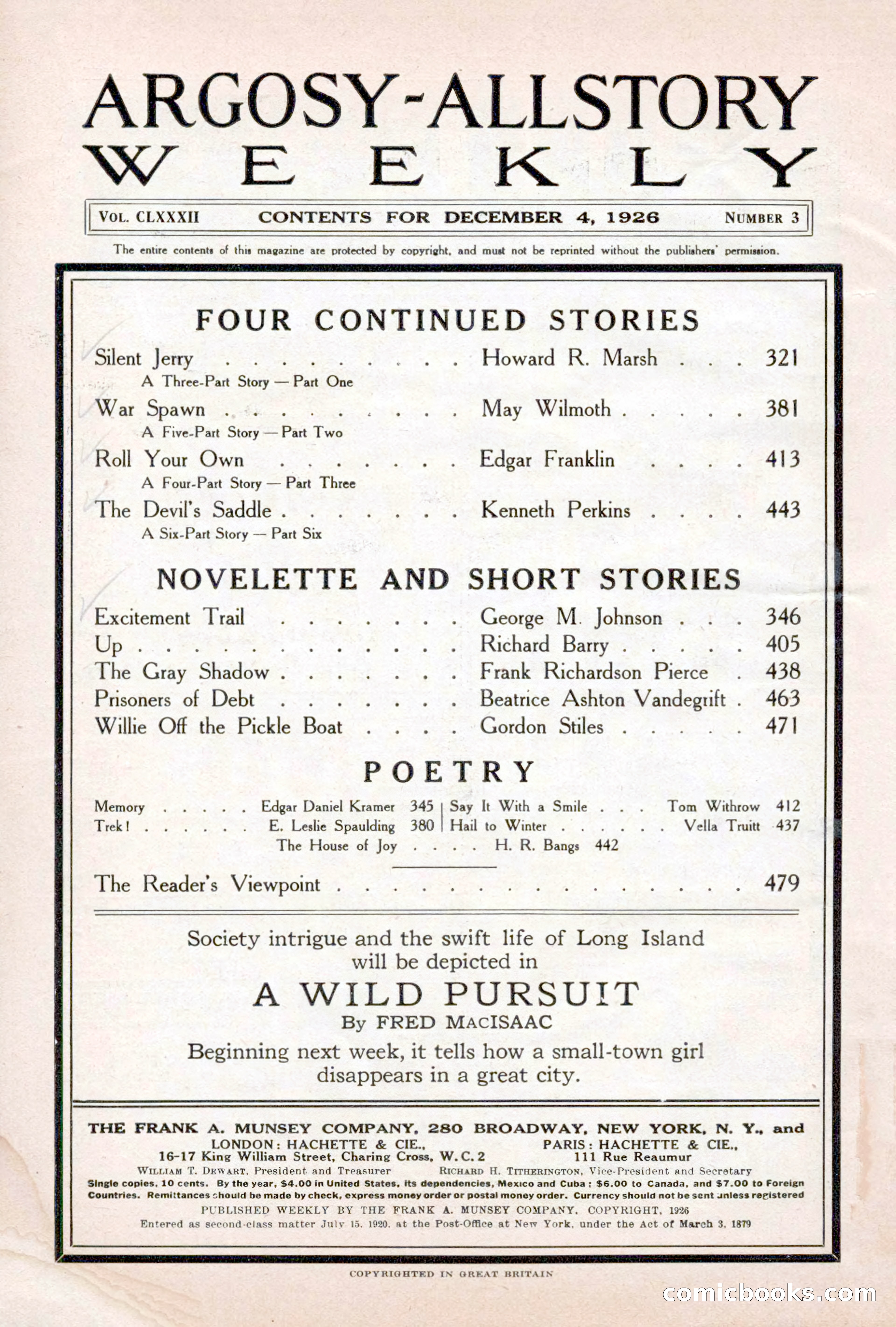 Argosy All-Story Weekly, December 4, 1926 — page 4 of 184