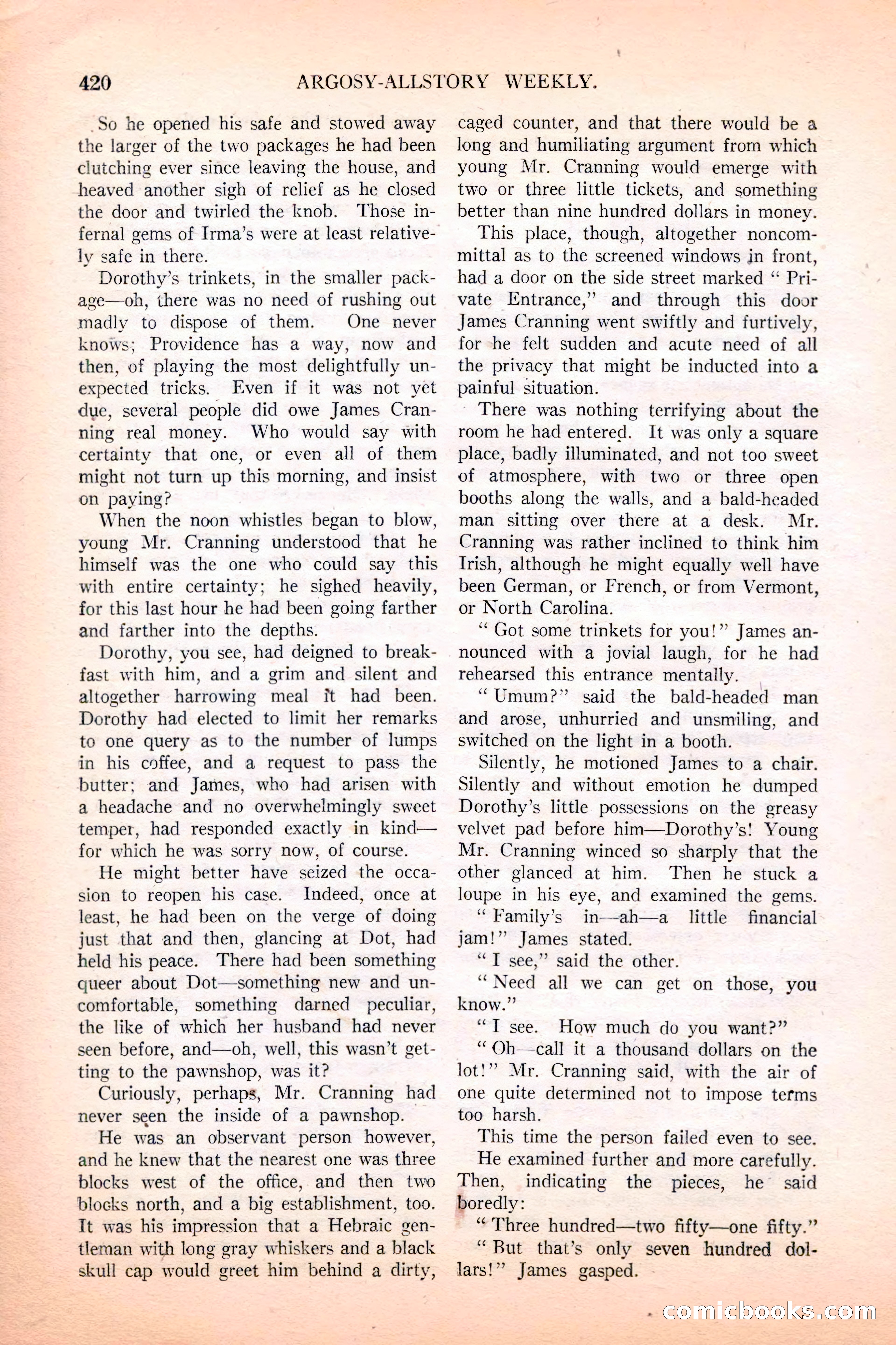 Argosy All-Story Weekly, December 4, 1926 — page 110 of 184