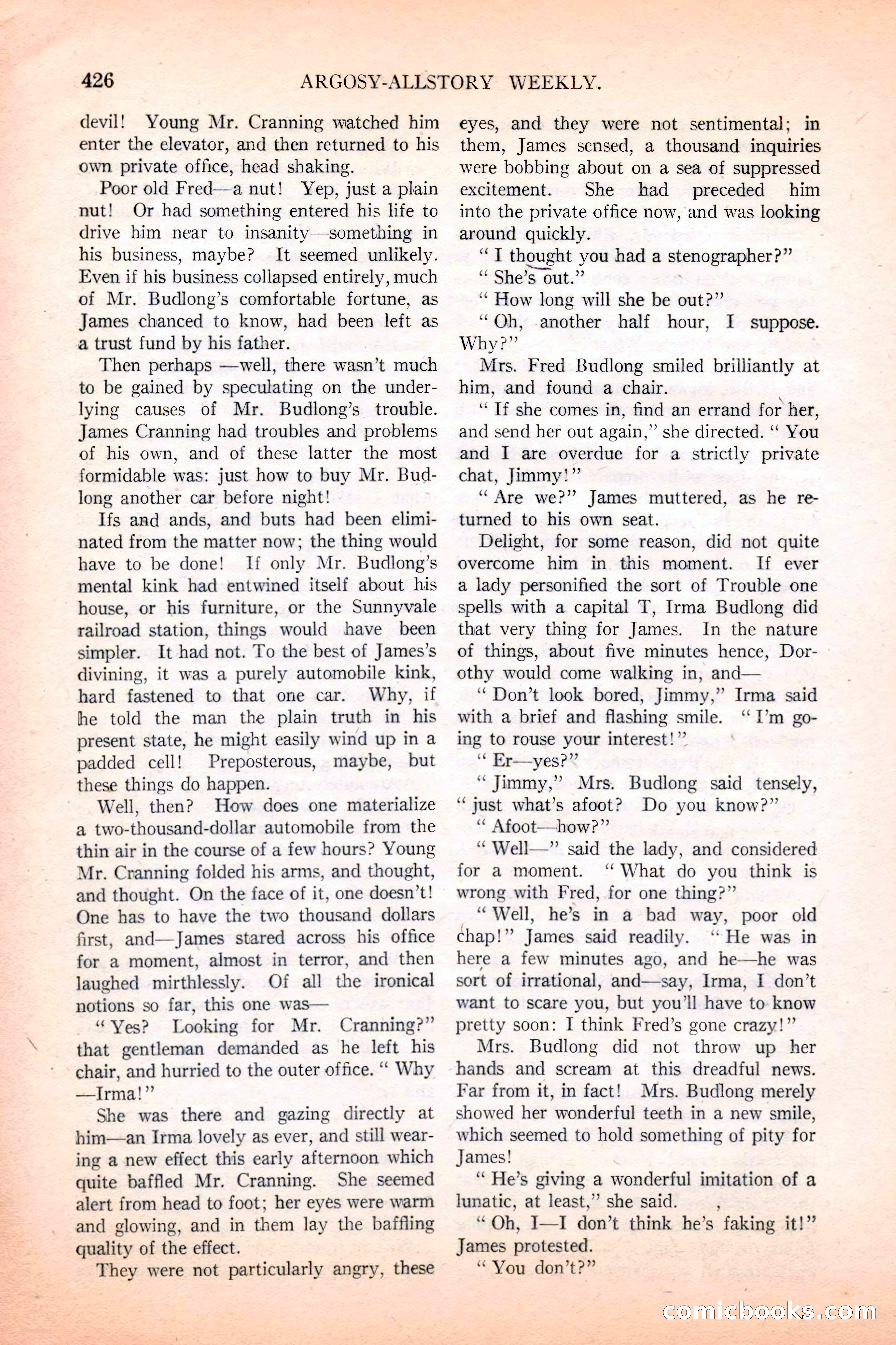 Argosy All-Story Weekly, December 4, 1926 — page 116 of 184