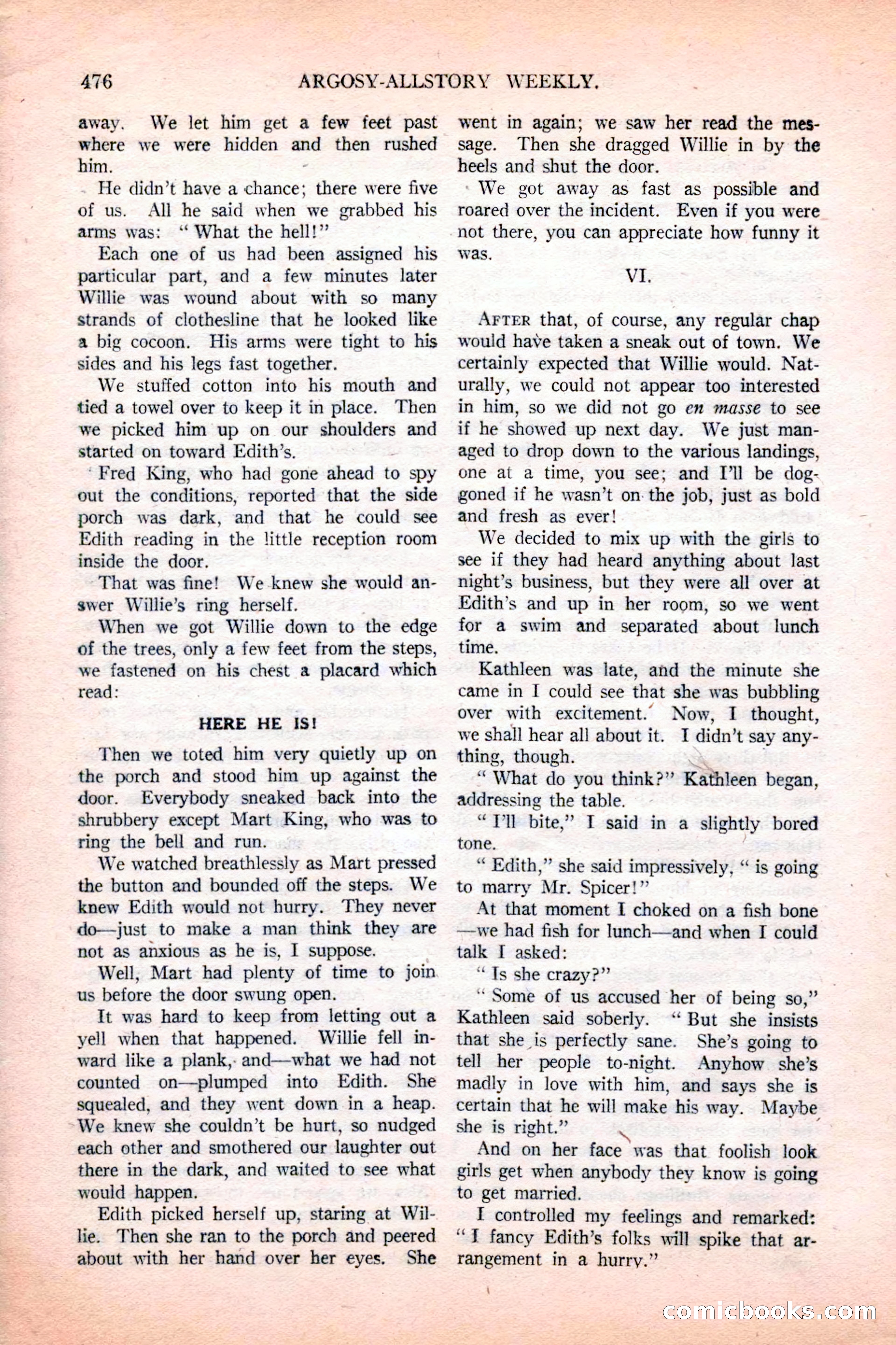 Argosy All-Story Weekly, December 4, 1926 — page 166 of 184