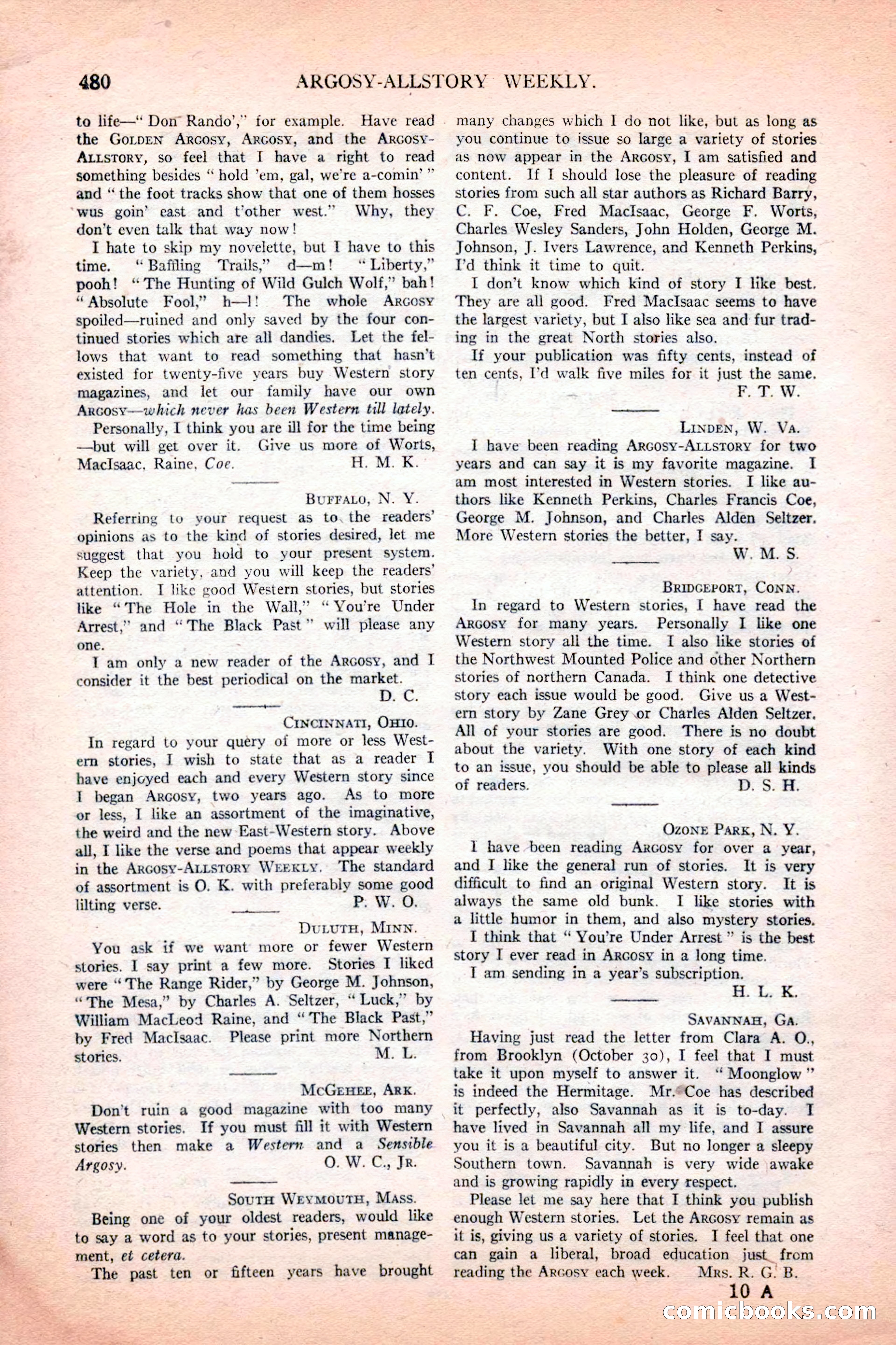 Argosy All-Story Weekly, December 4, 1926 — page 170 of 184