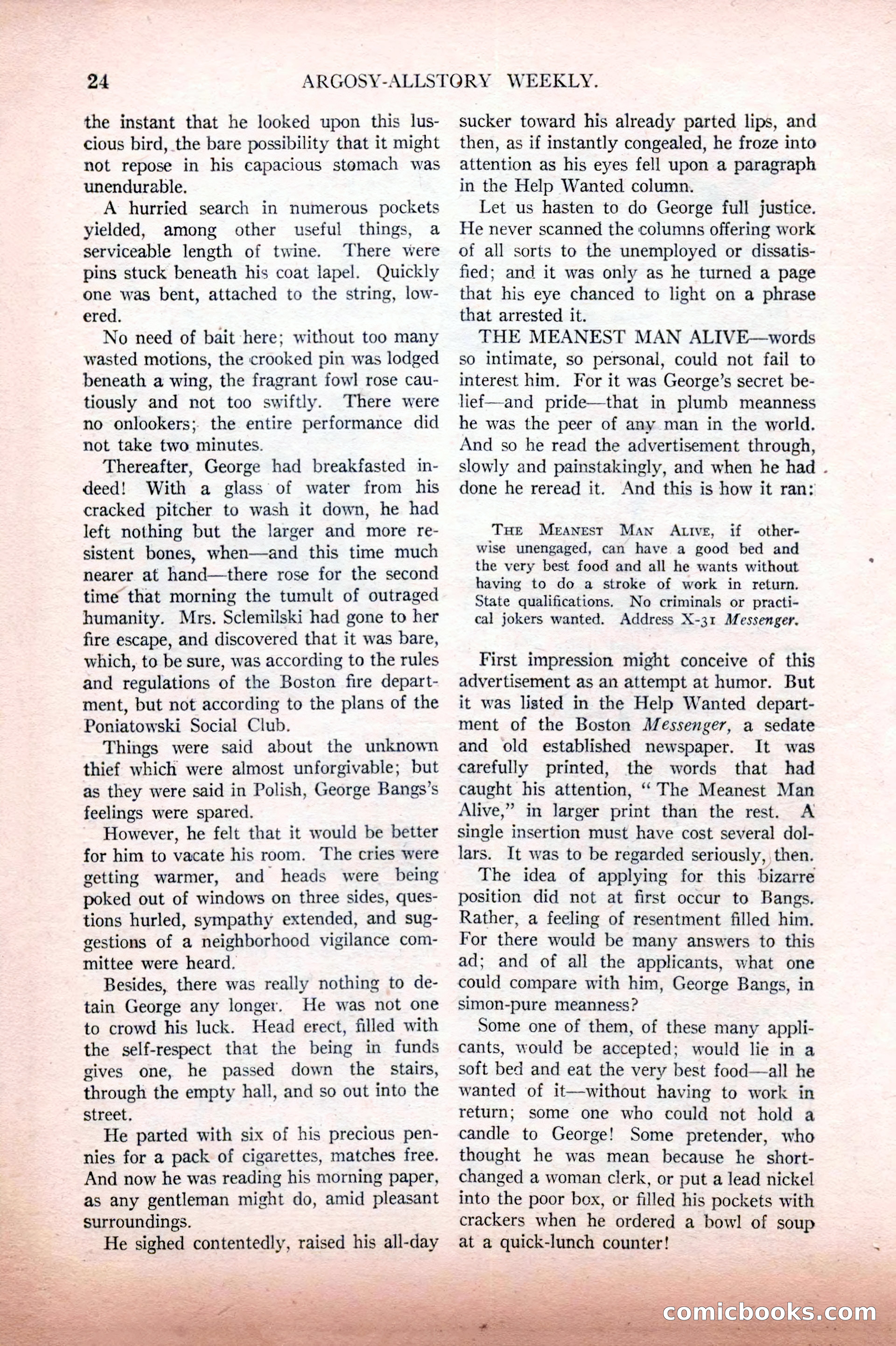 Argosy All-Story Weekly, February 12, 1927 — page 30 of 168