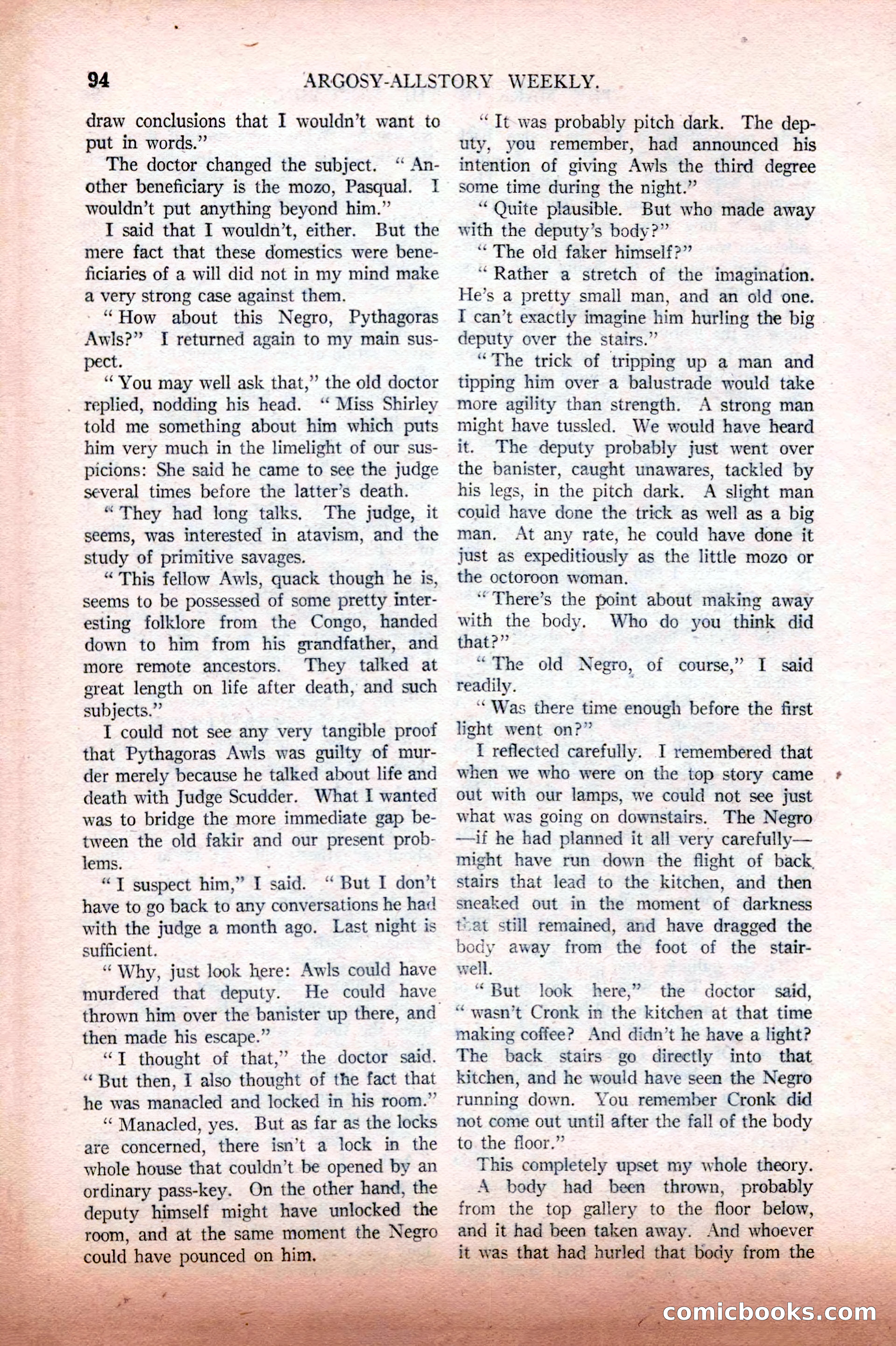 Argosy All-Story Weekly, February 12, 1927 — page 100 of 168