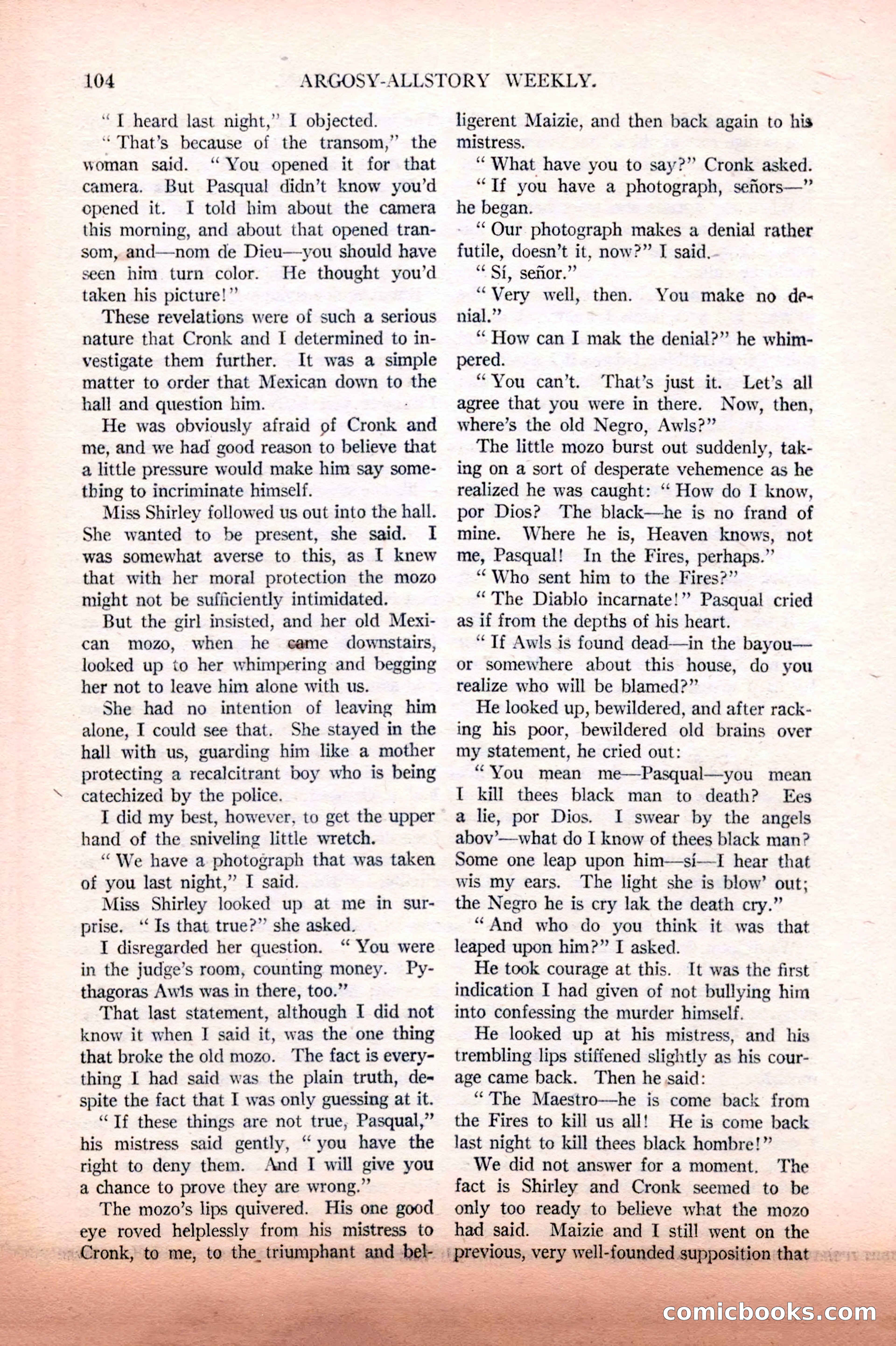 Argosy All-Story Weekly, February 12, 1927 — page 110 of 168