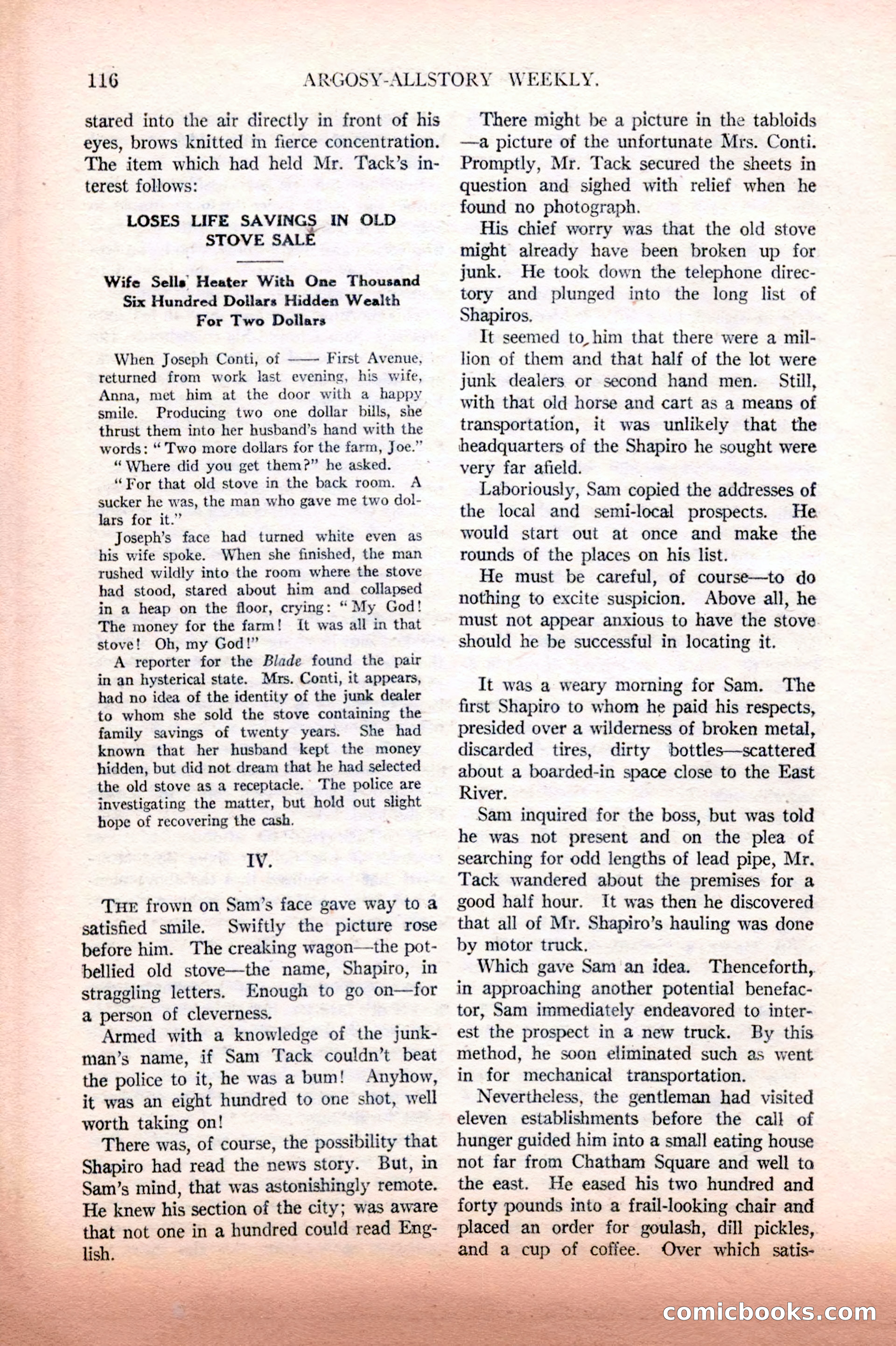Argosy All-Story Weekly, February 12, 1927 — page 122 of 168