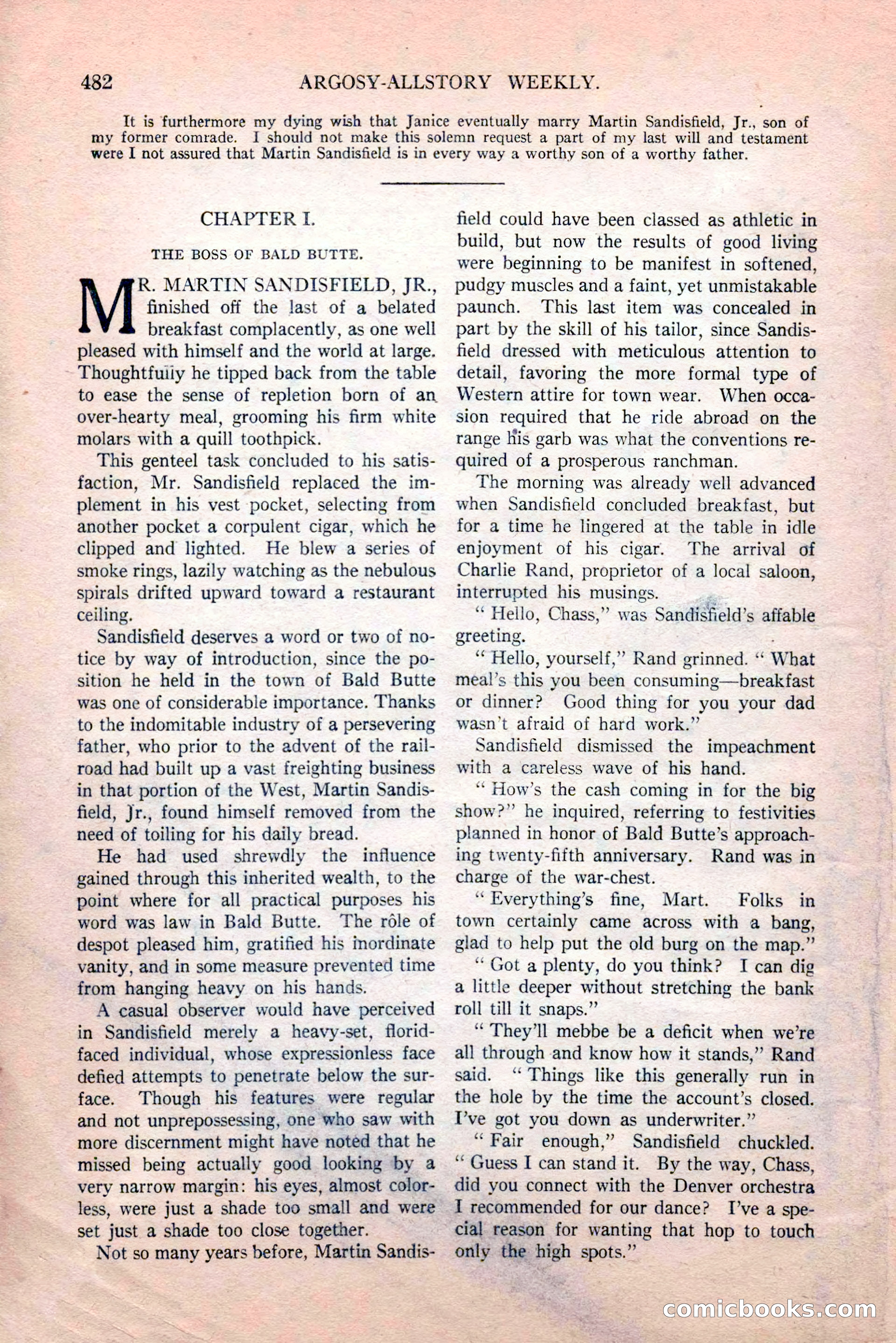 Argosy All-Story Weekly, Vol. 189, No. 4 — page 12 of 180