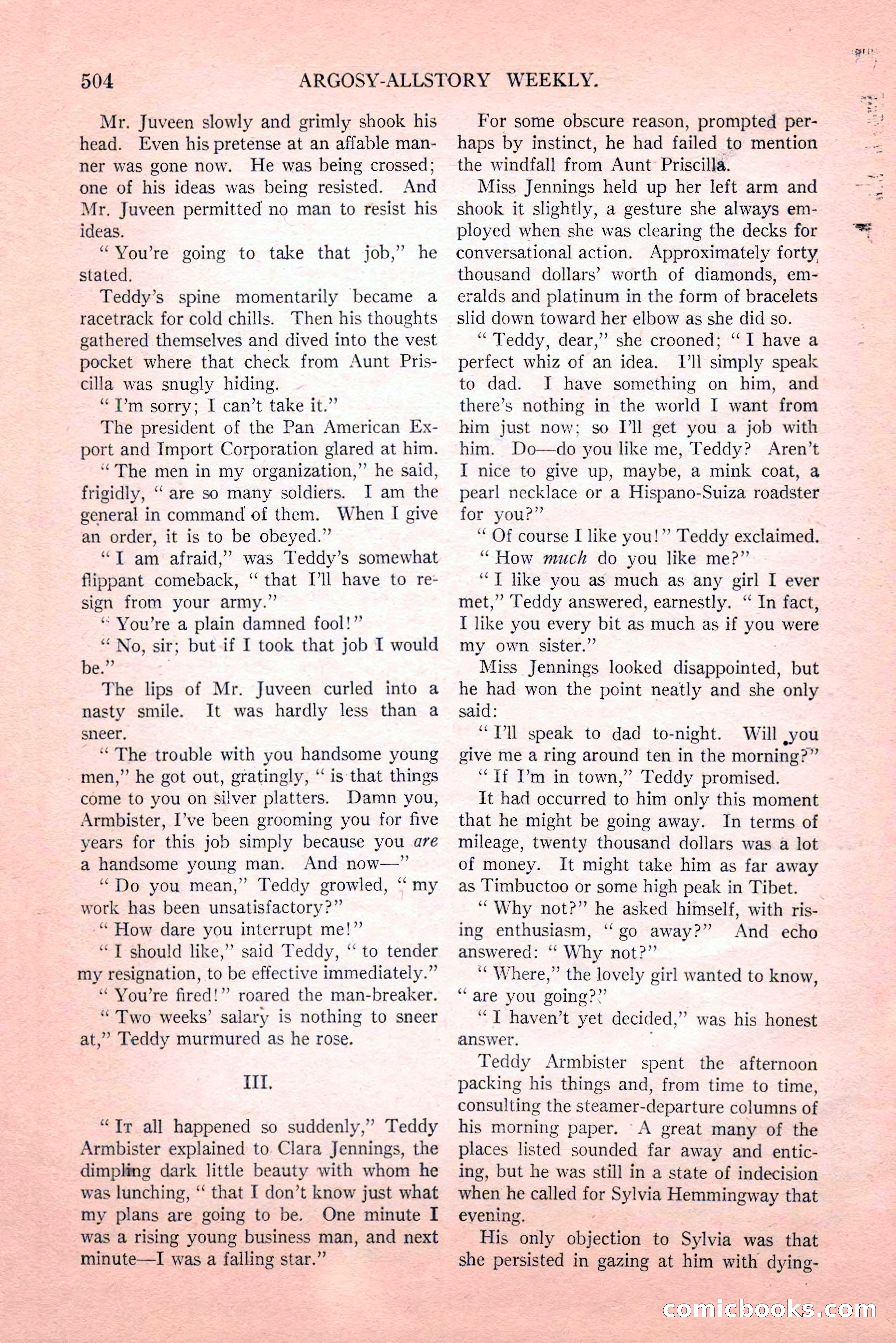 Argosy All-Story Weekly, Vol. 189, No. 4 — page 34 of 180
