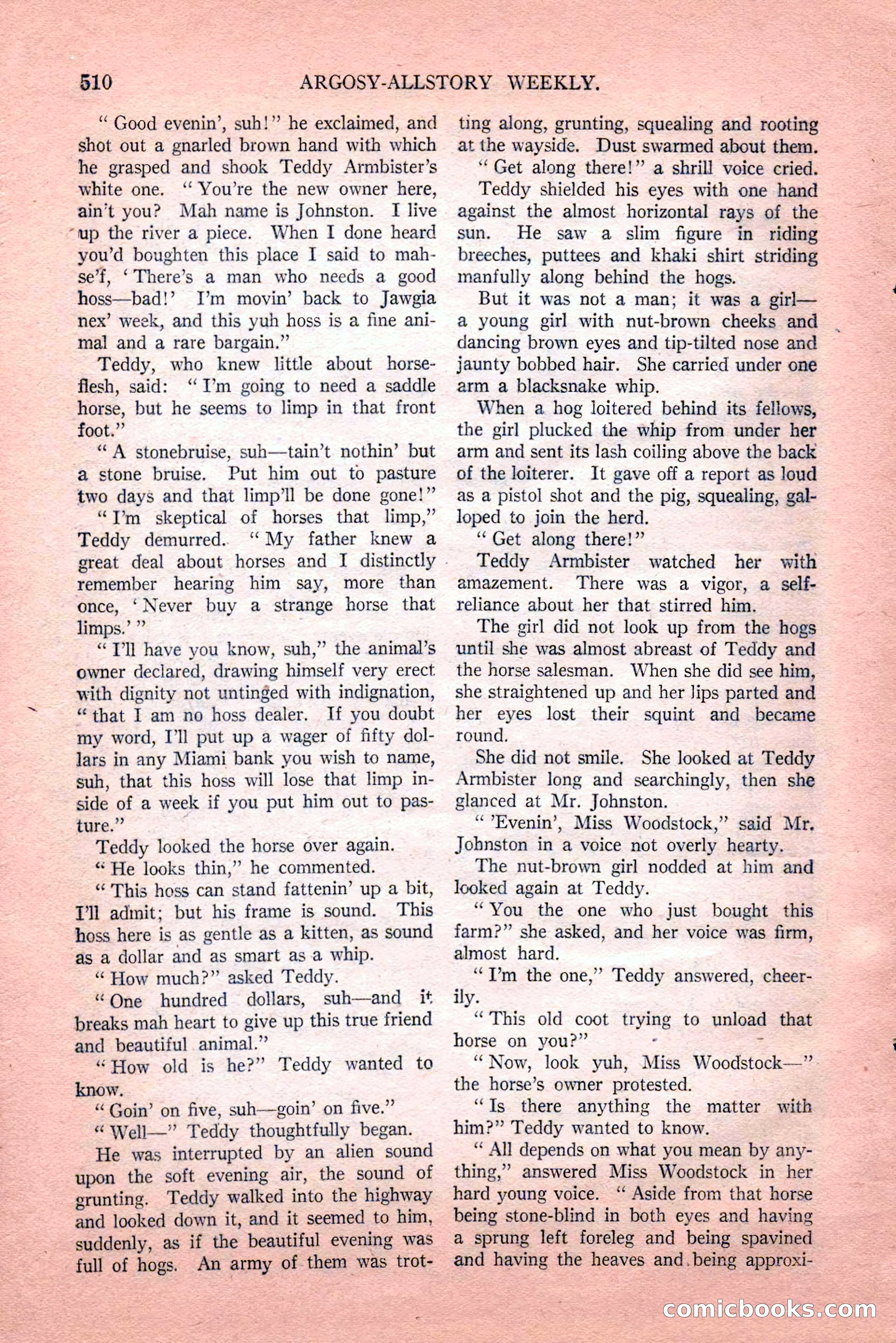 Argosy All-Story Weekly, Vol. 189, No. 4 — page 40 of 180