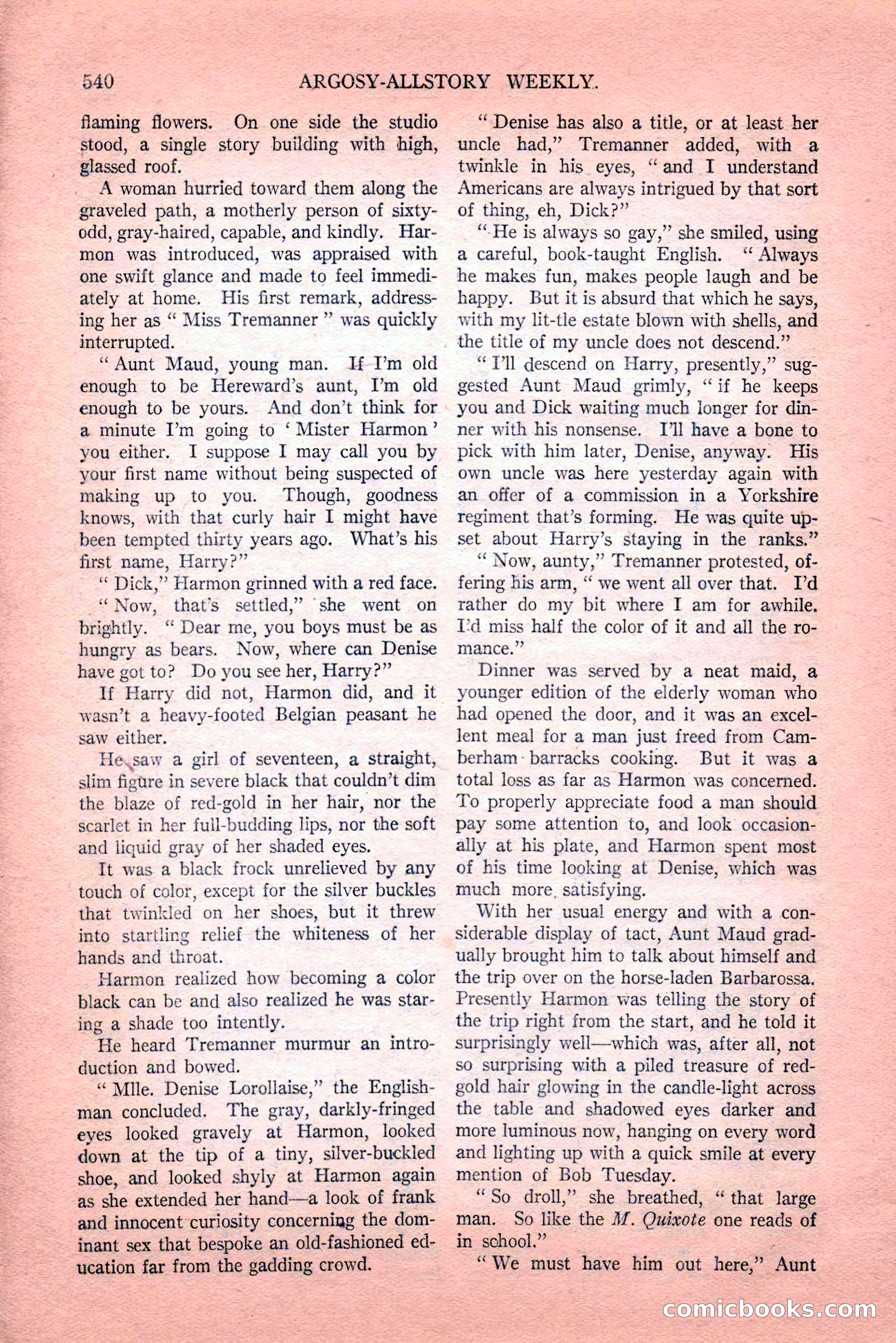 Argosy All-Story Weekly, Vol. 189, No. 4 — page 70 of 180
