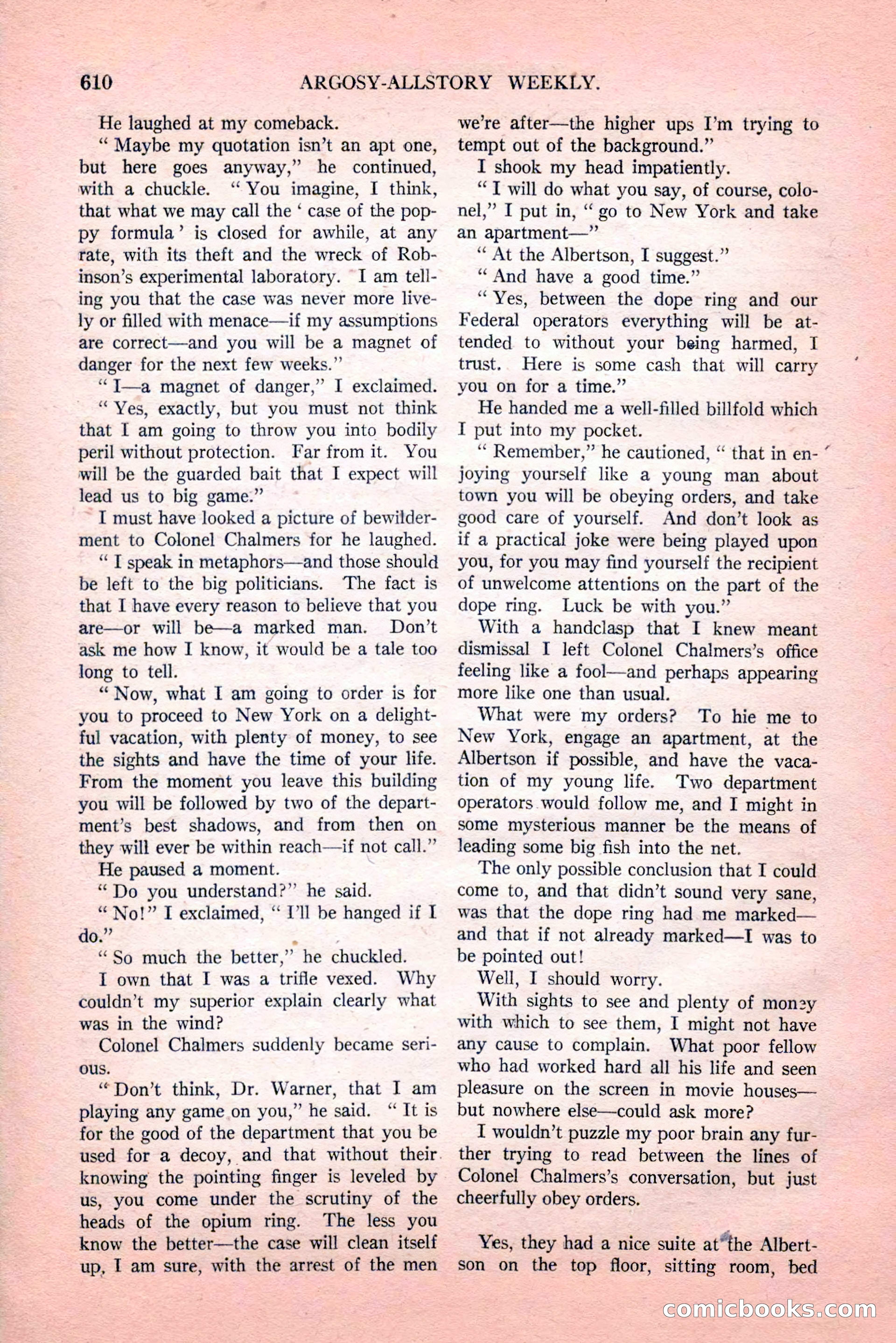 Argosy All-Story Weekly, Vol. 189, No. 4 — page 140 of 180