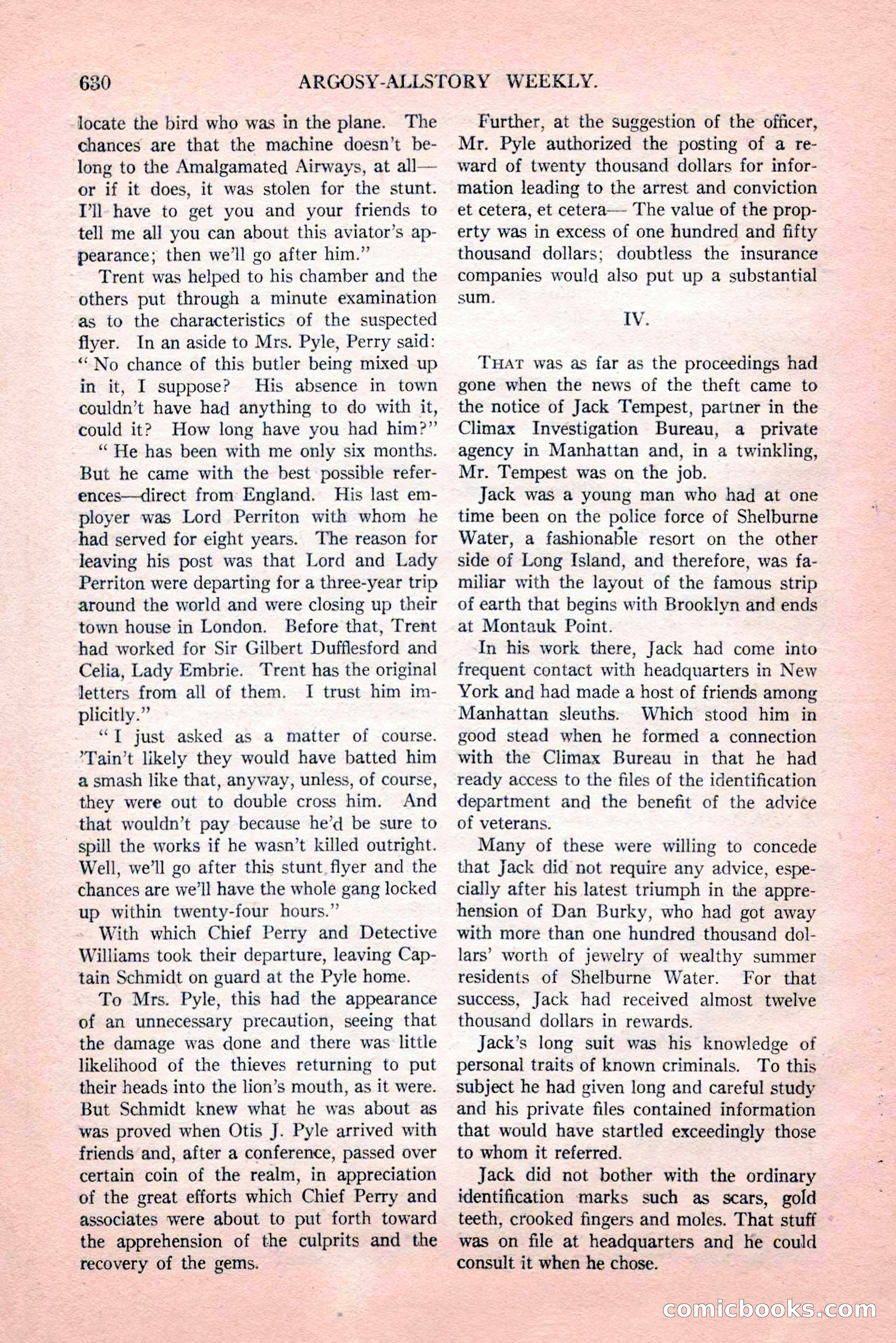 Argosy All-Story Weekly, Vol. 189, No. 4 — page 160 of 180