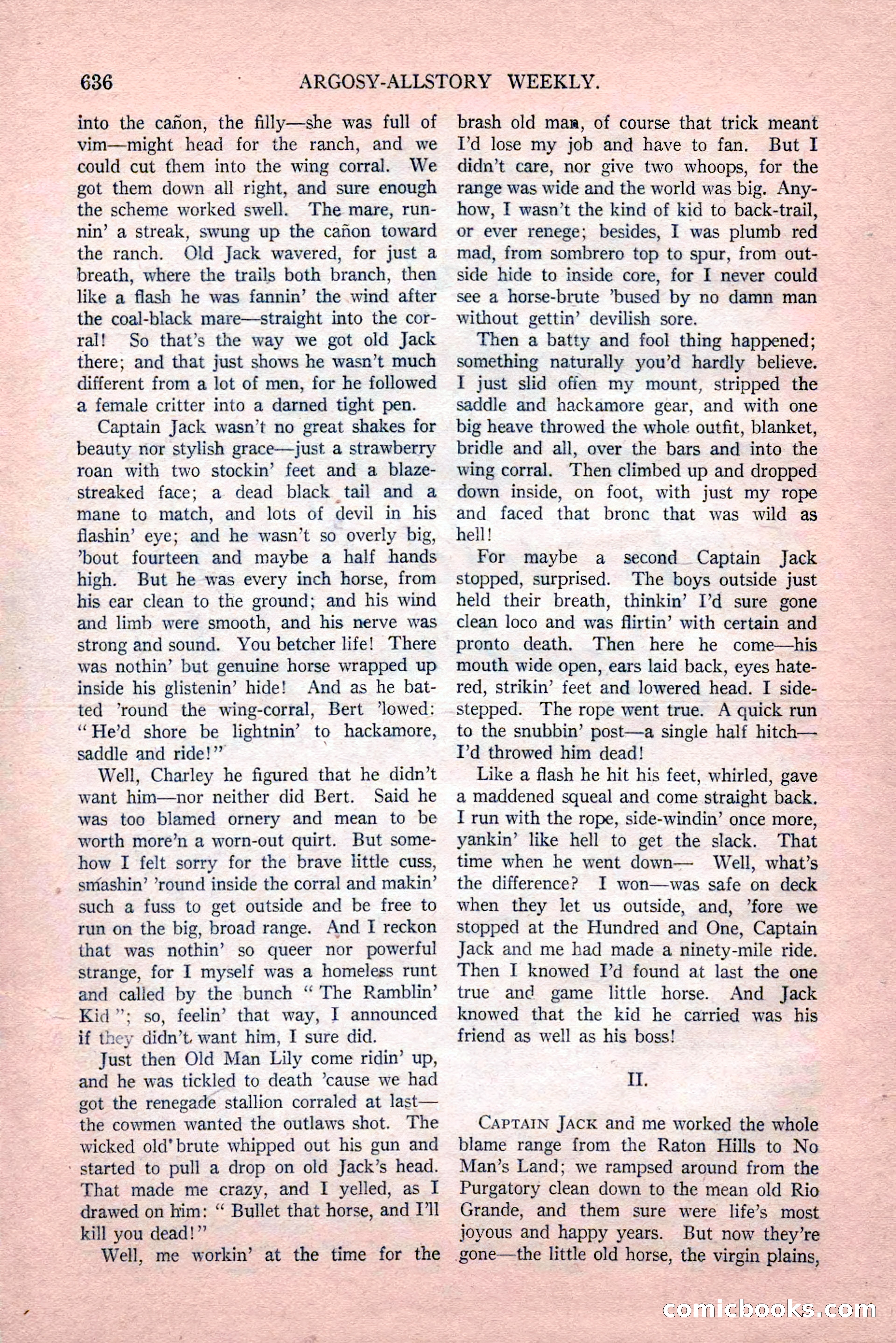 Argosy All-Story Weekly, Vol. 189, No. 4 — page 166 of 180