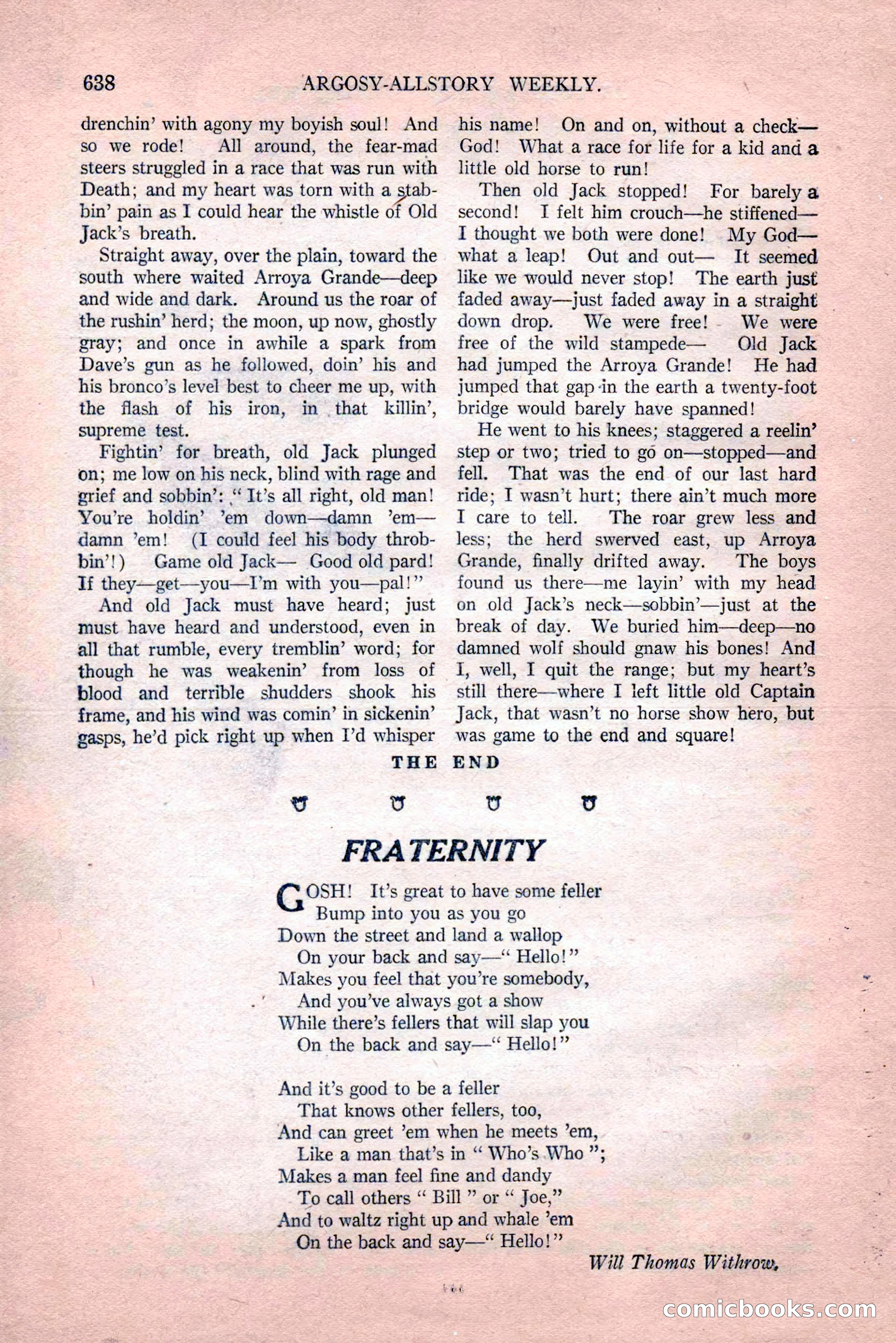 Argosy All-Story Weekly, Vol. 189, No. 4 — page 168 of 180