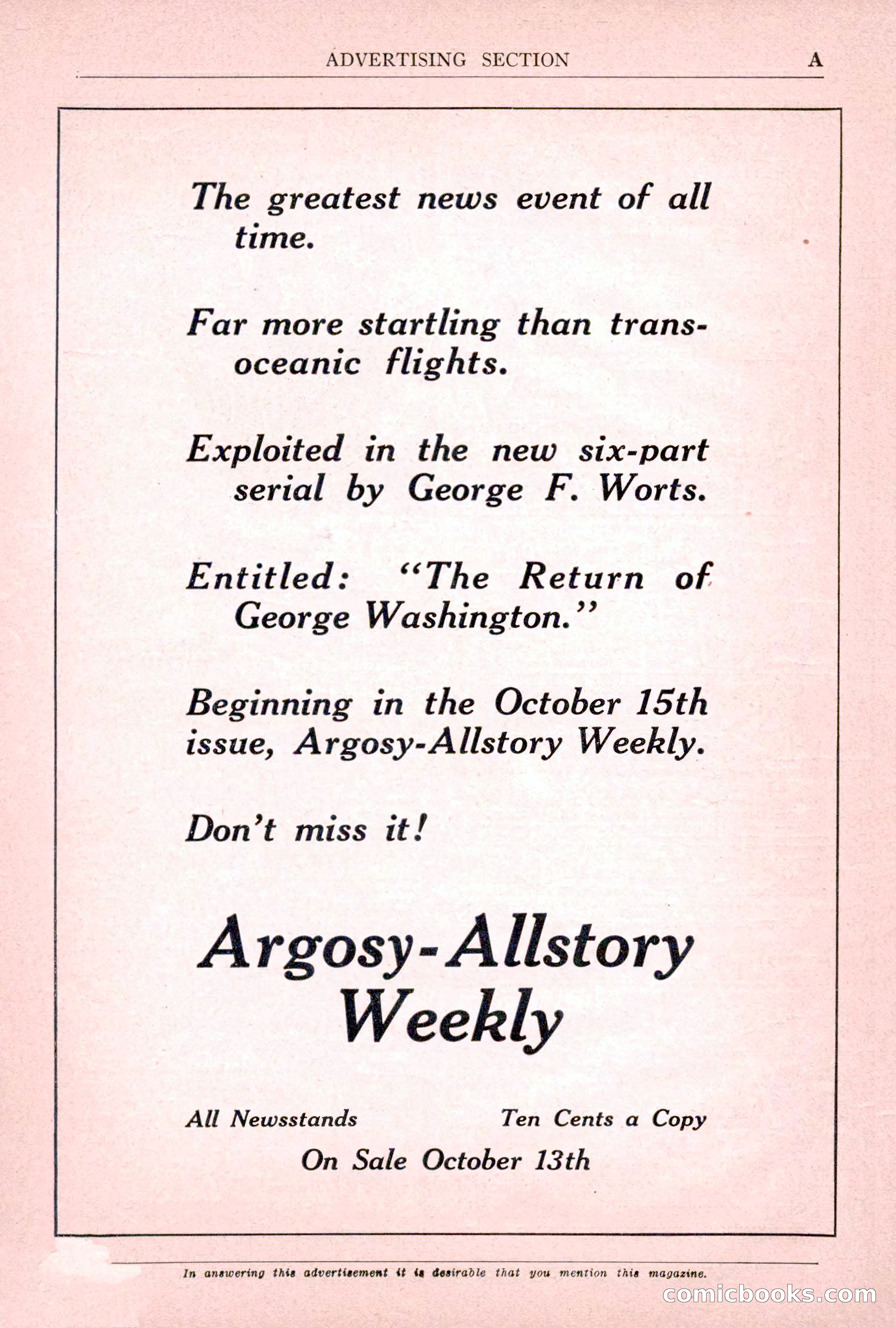 Argosy All-Story Weekly, Vol. 189, No. 4 — page 174 of 180