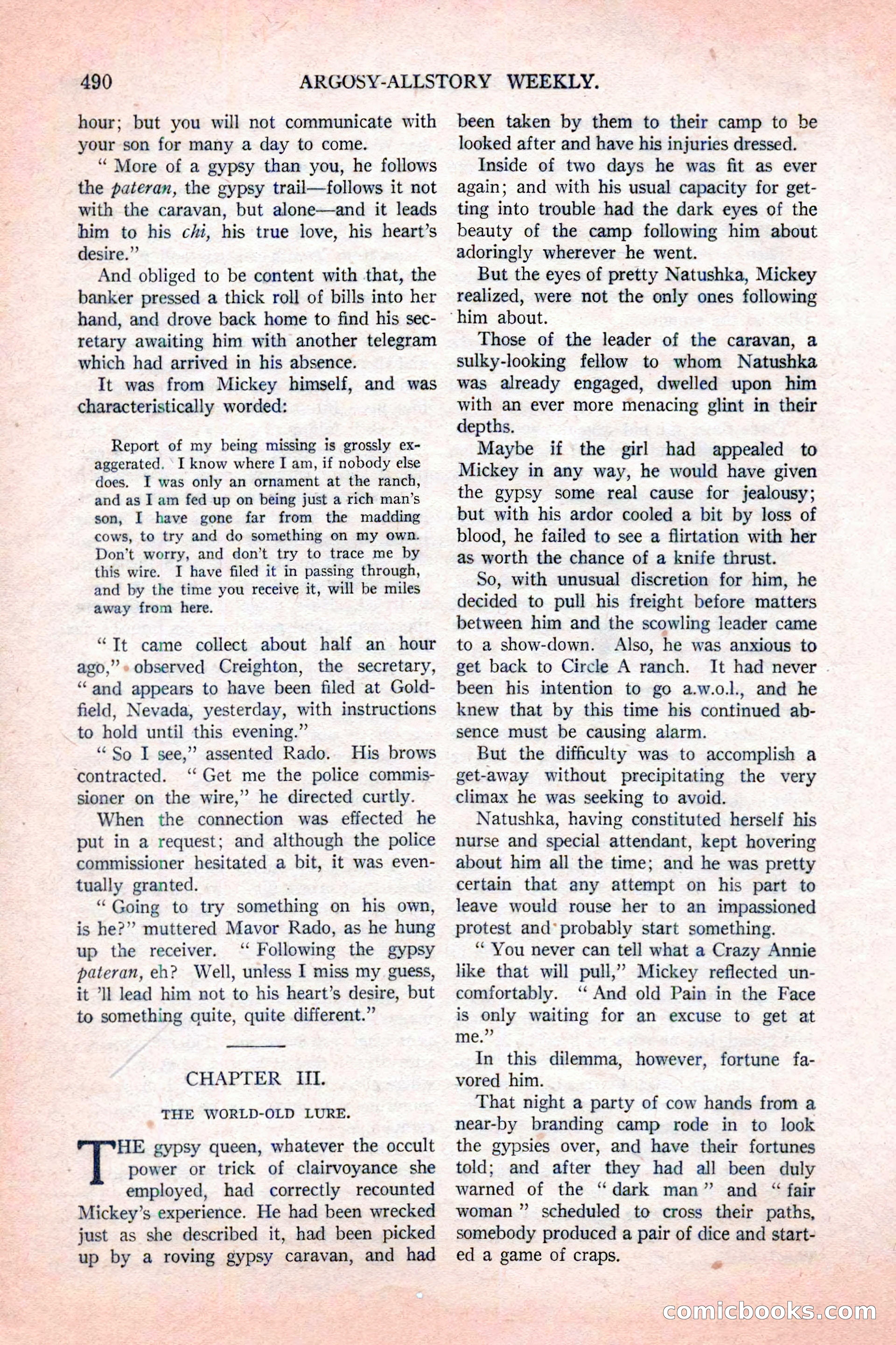 Argosy All-Story Weekly, November 12, 1927 — page 16 of 168