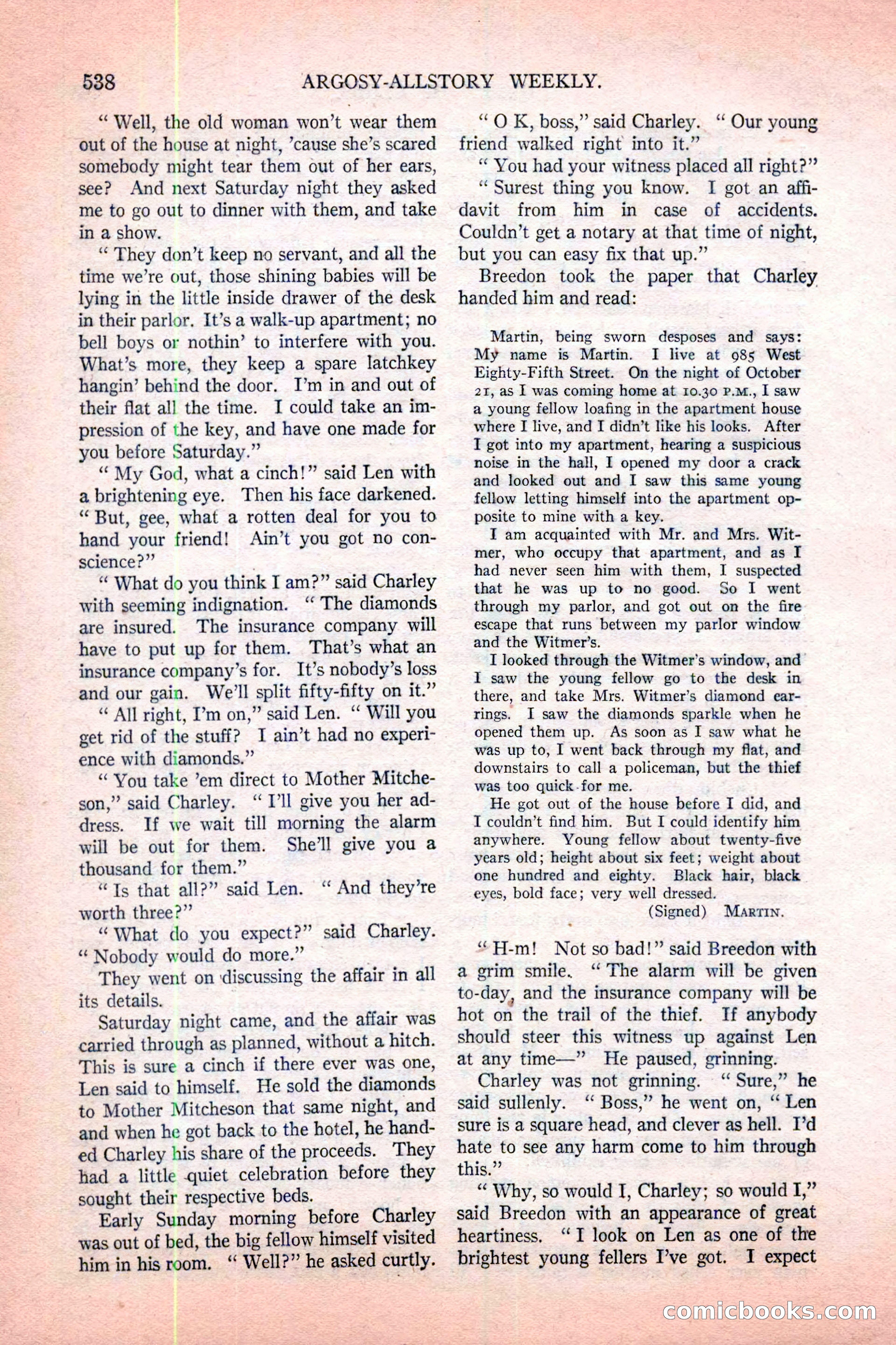 Argosy All-Story Weekly, November 12, 1927 — page 64 of 168