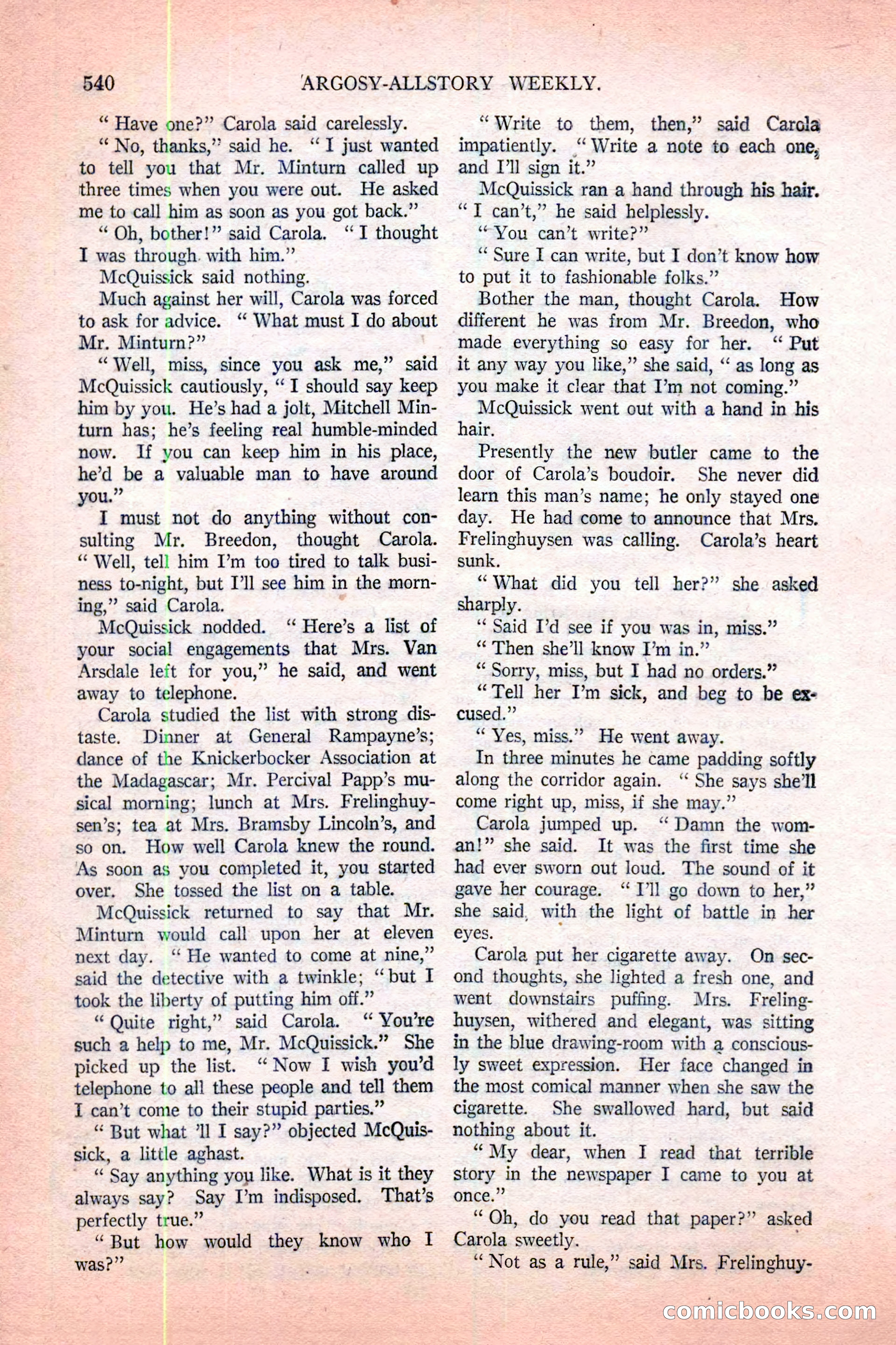 Argosy All-Story Weekly, November 12, 1927 — page 66 of 168